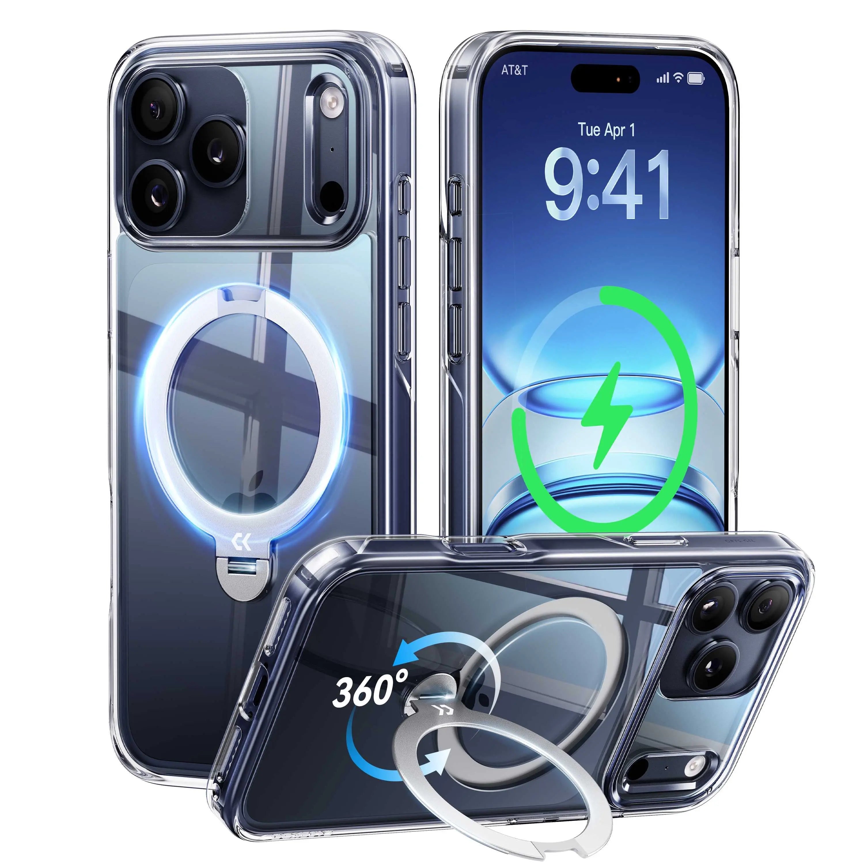 Crystal Magic Stand Pro Case for iPhone 17 Series Clear Protection - CASEKOO Crystal Magic Stand Pro Case for iPhone 17 Series Clear Protection - CASEKOO
