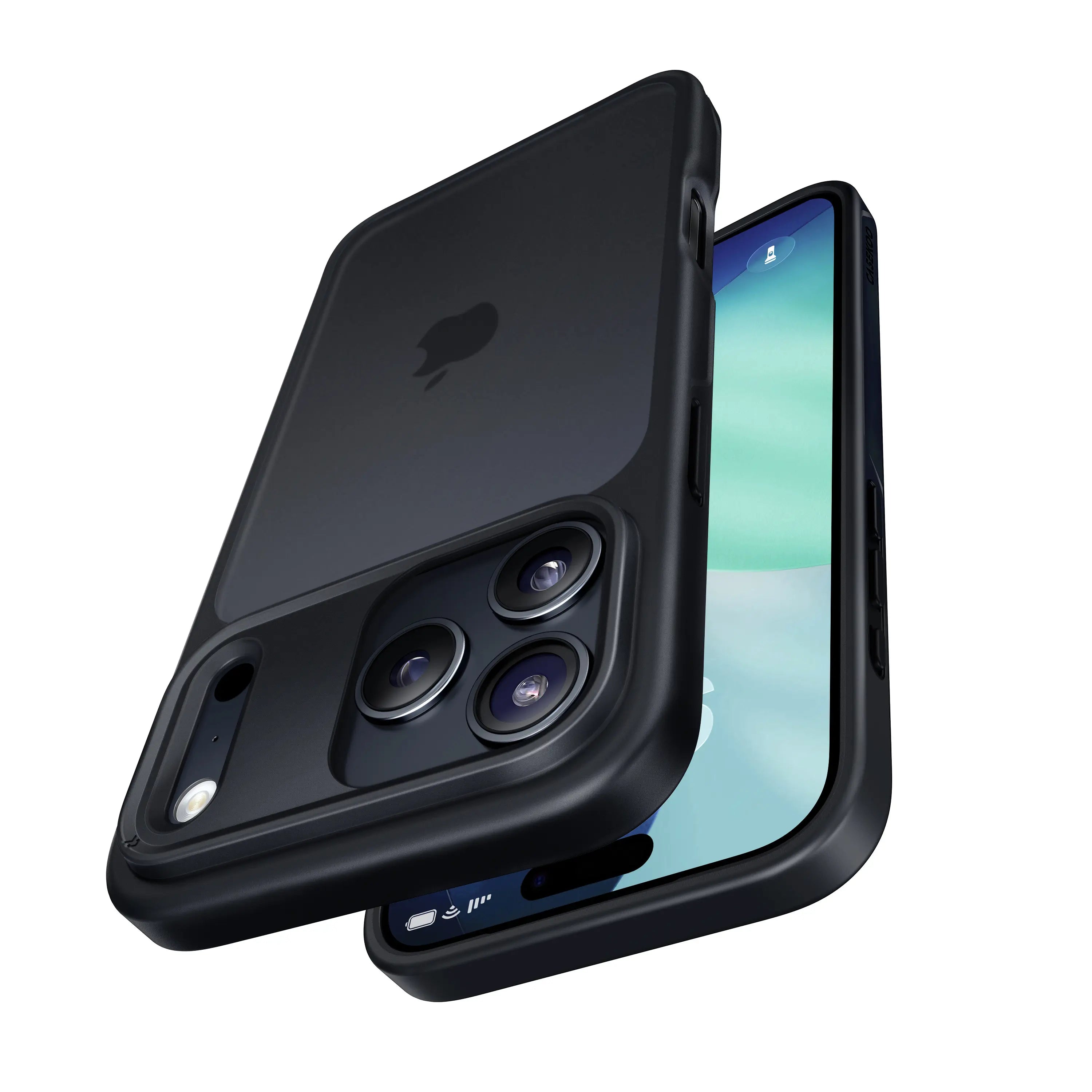 matte basic iphone 17 case black angled