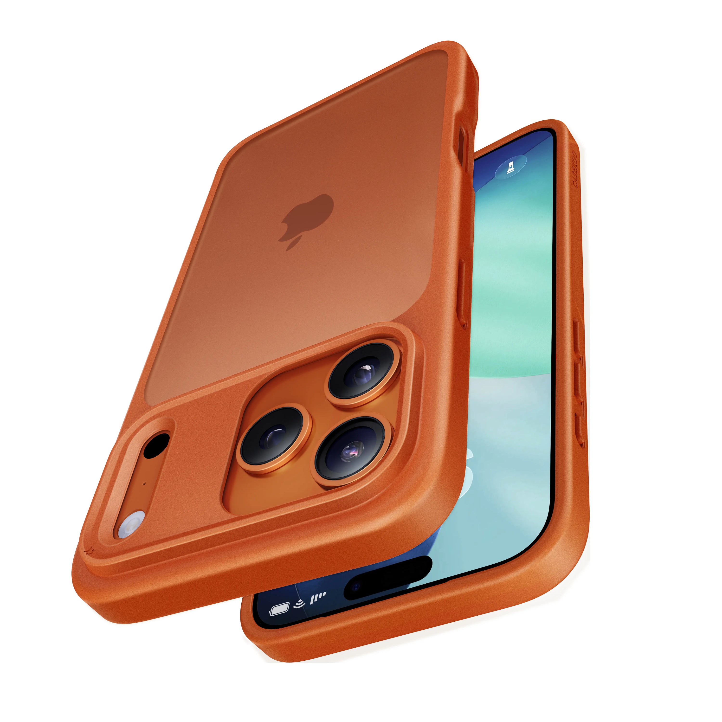 matte basic iphone 17 case orange angled