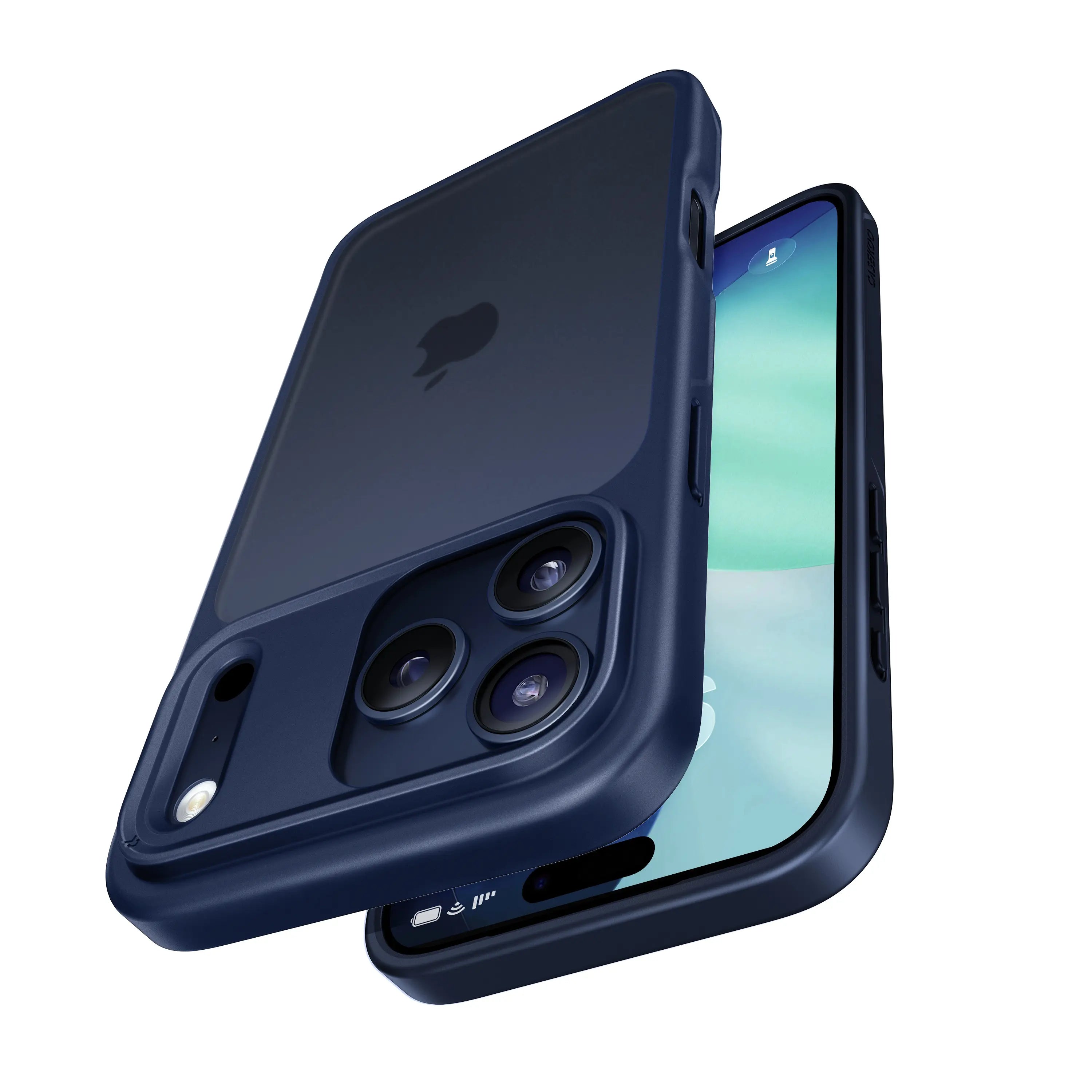 matte basic iphone 17 case blue front