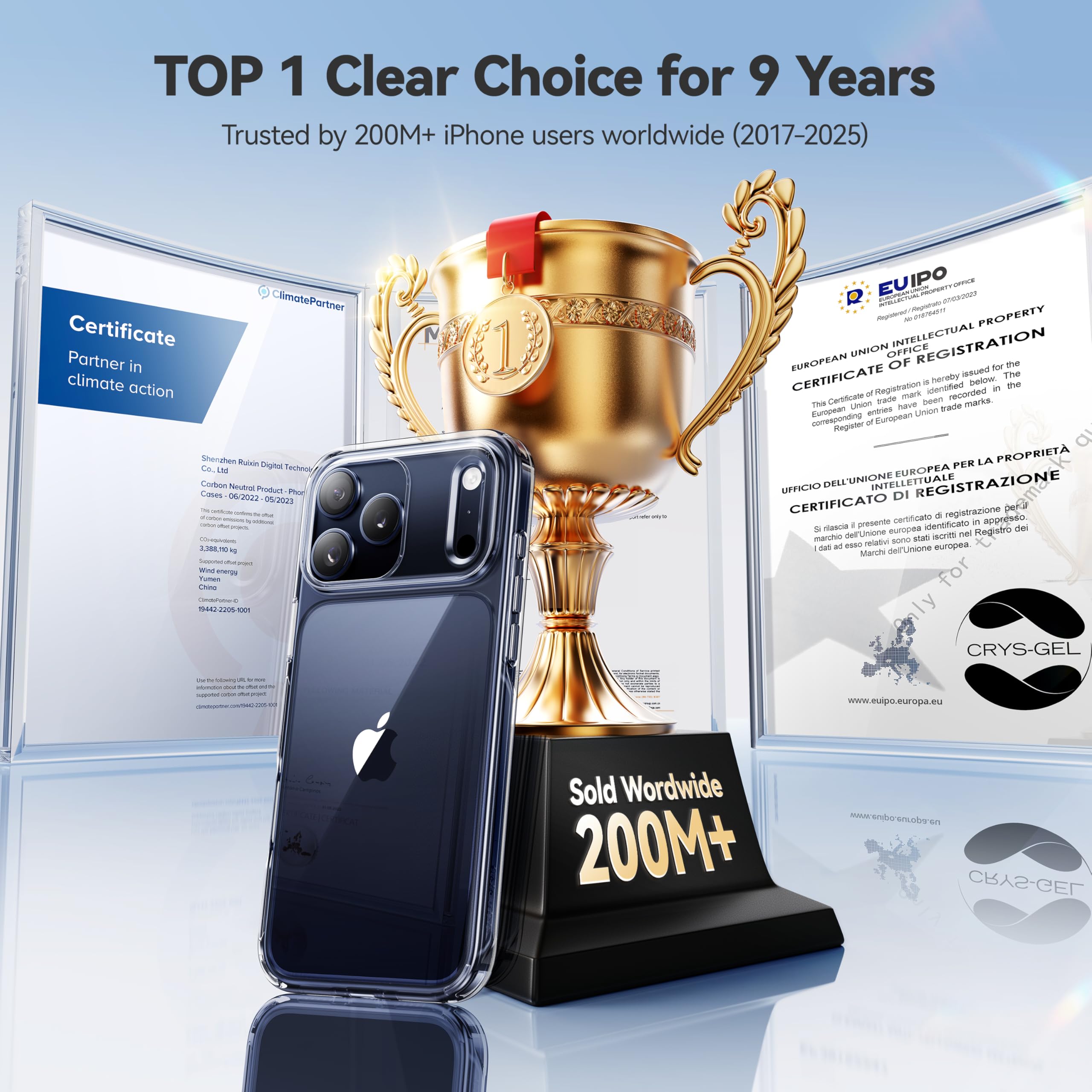 casekoo crystal clear iphone 17 pro case top 1 clear choice with 200m global users and crys-gel tech