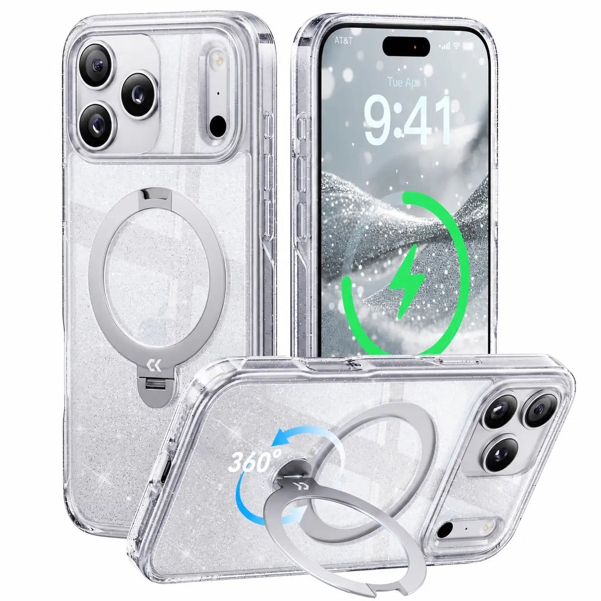 CASEKOO StandKOO Pro Halo Titanium Clear Case