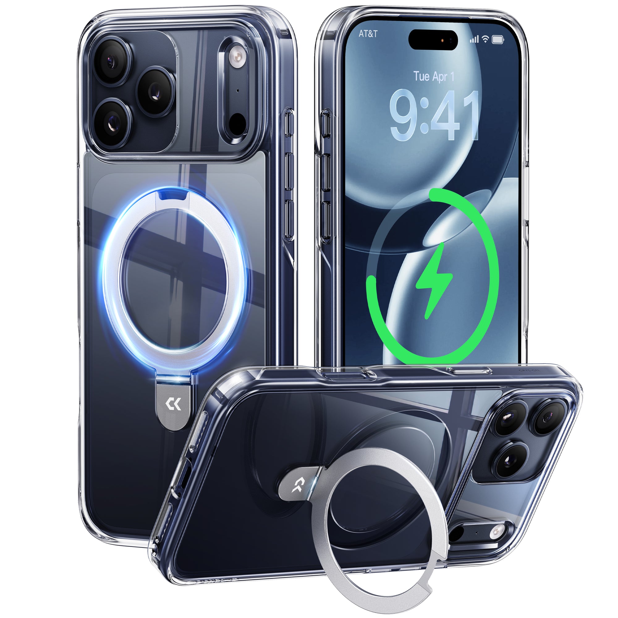 CASEKOO Crystal Clear Magic Stand Case for iPhone 17 series