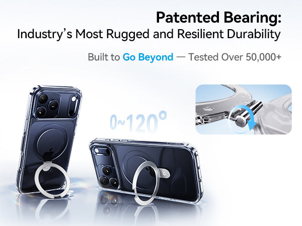 iPhone 17用クリスタルクリアマジックスタンドケース – 洗練された保護