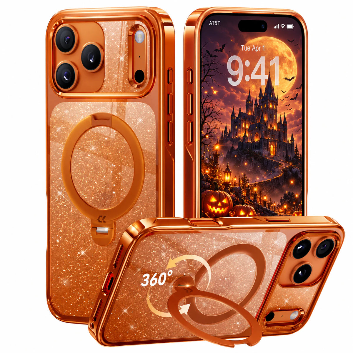 Titanium Glitter StandKOO Halo Nova Case for iPhone
