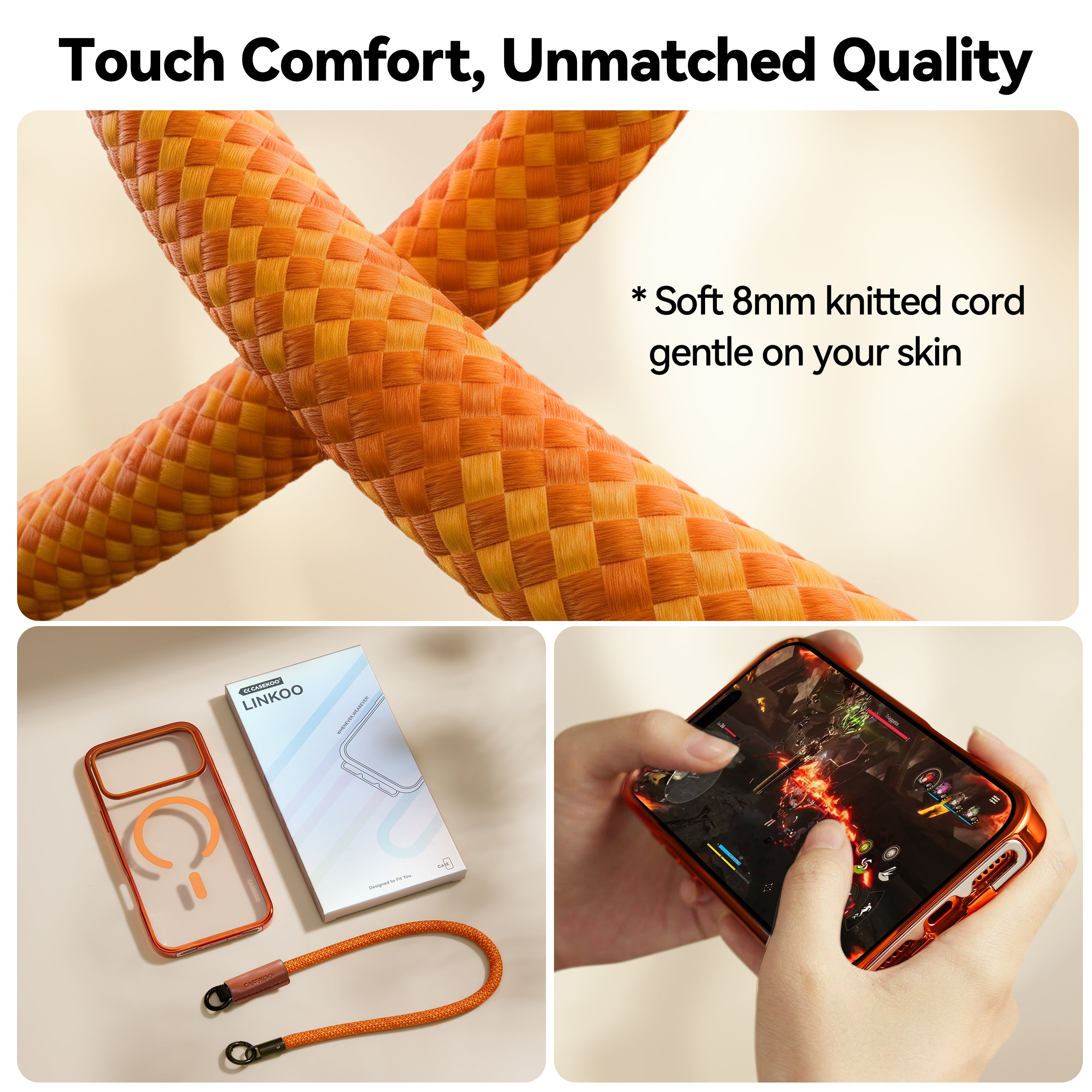 LINKOO™ Titanium series Phone Case with Foldable Invisible Lanyard Buckle