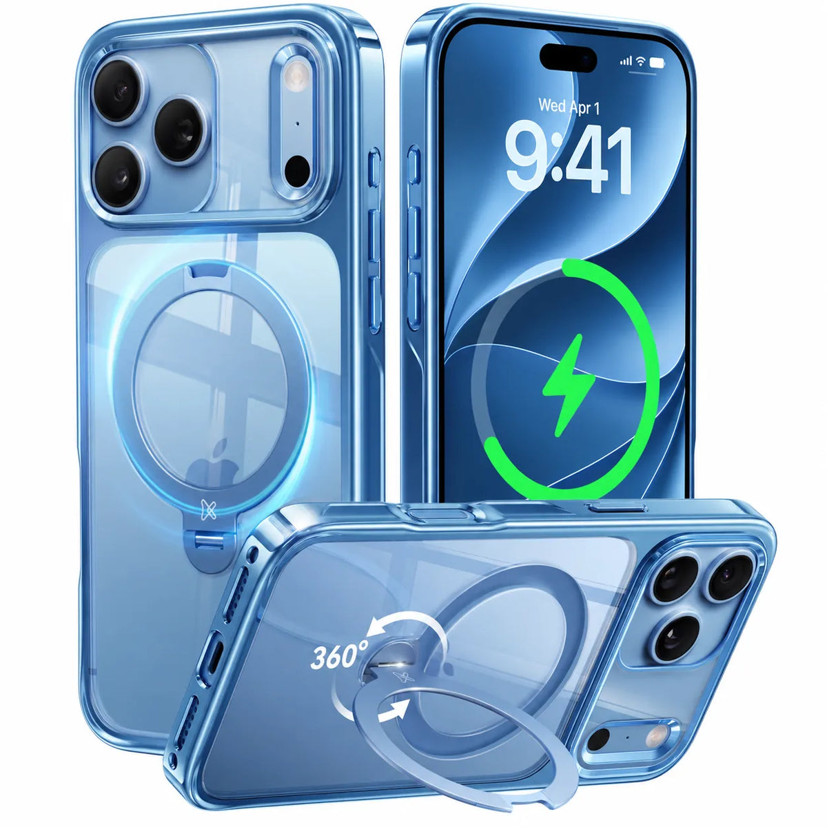 CASEKOO StandKOO Halo in Gentle Blue for iPhone 17 Pro Max