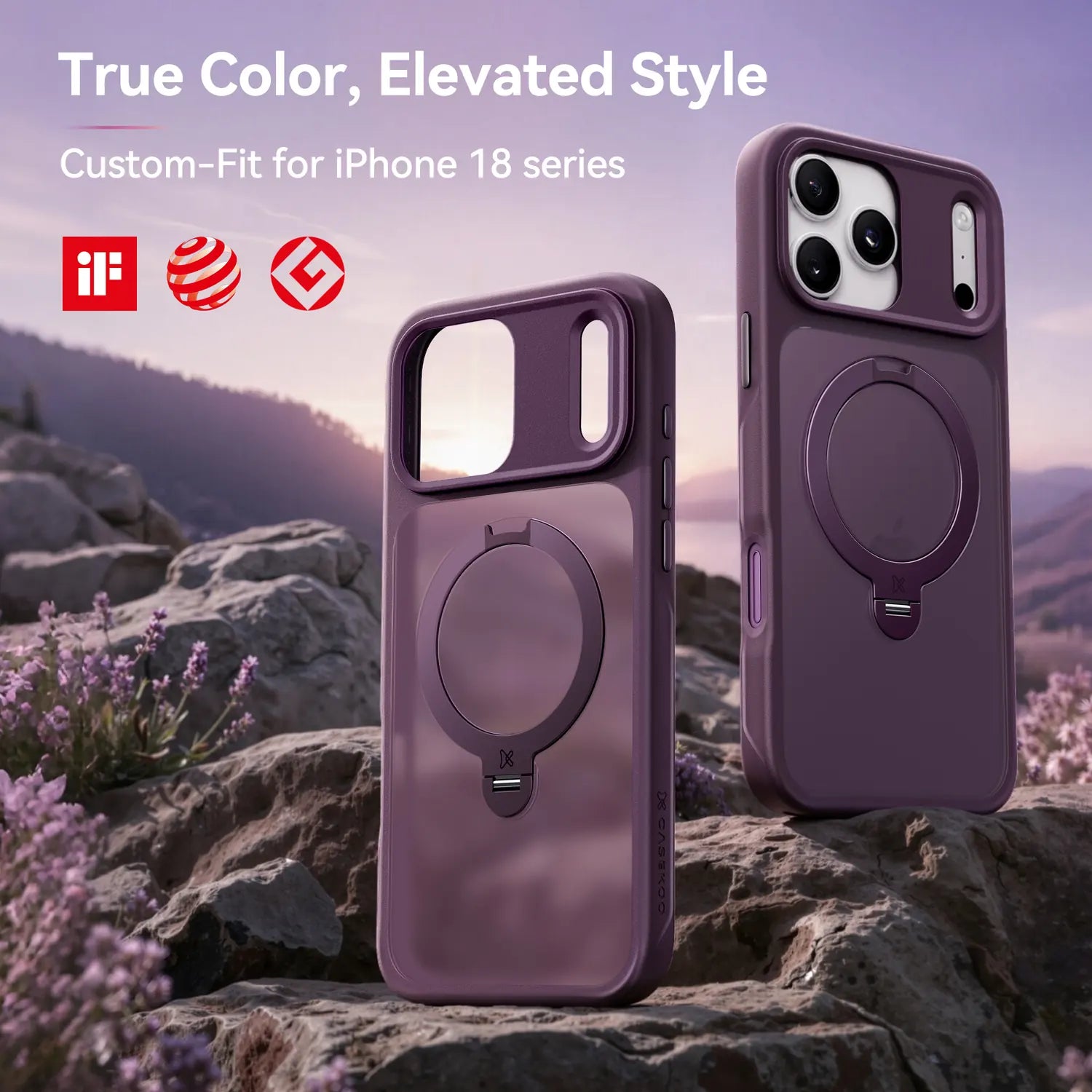 StandKOO Frost Cherry Lush case for iPhone 17 Pro and 17 Pro Max, compatible with iPhone 18 Pro and 18 Pro Max