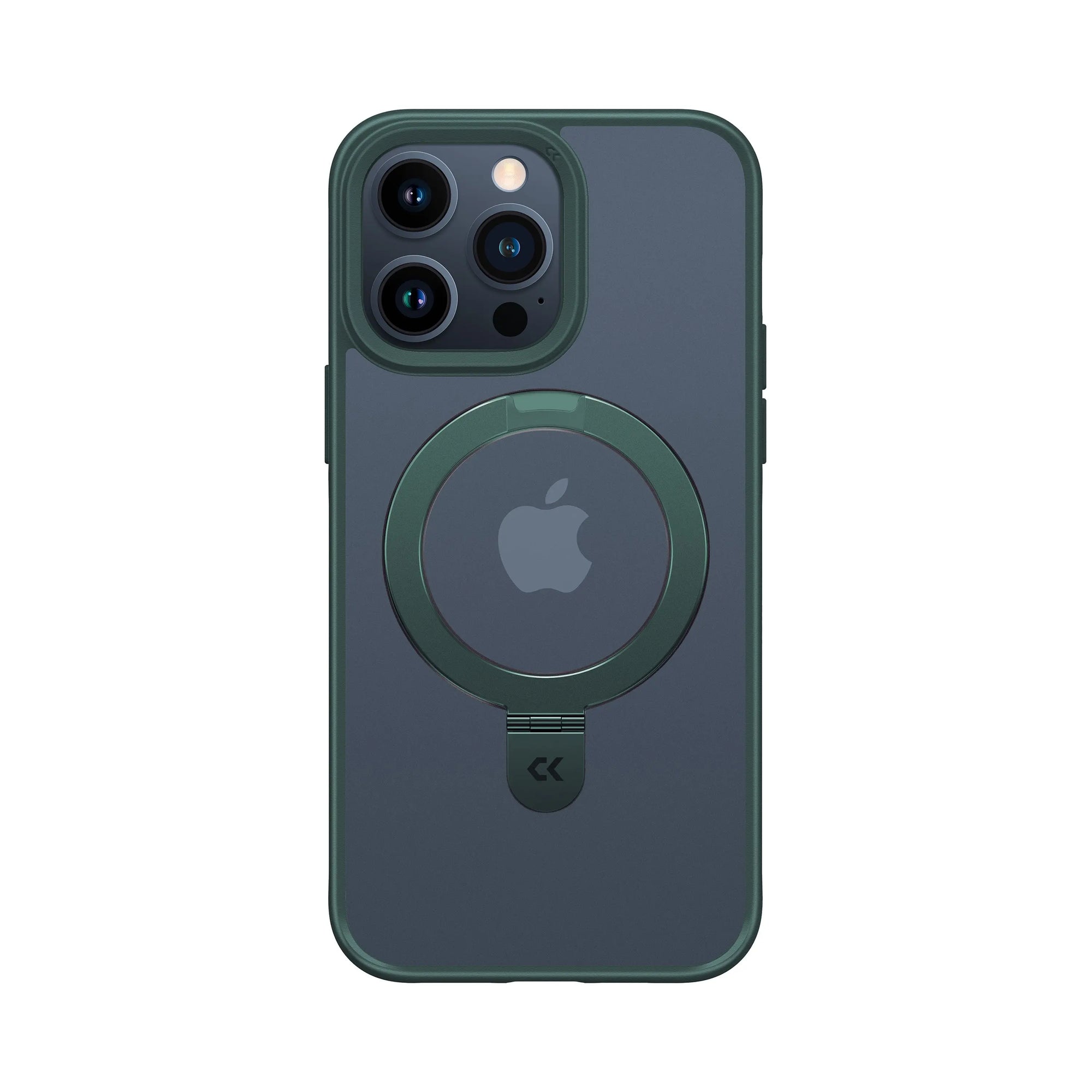 front view of matte magic stand iphone case showing the design