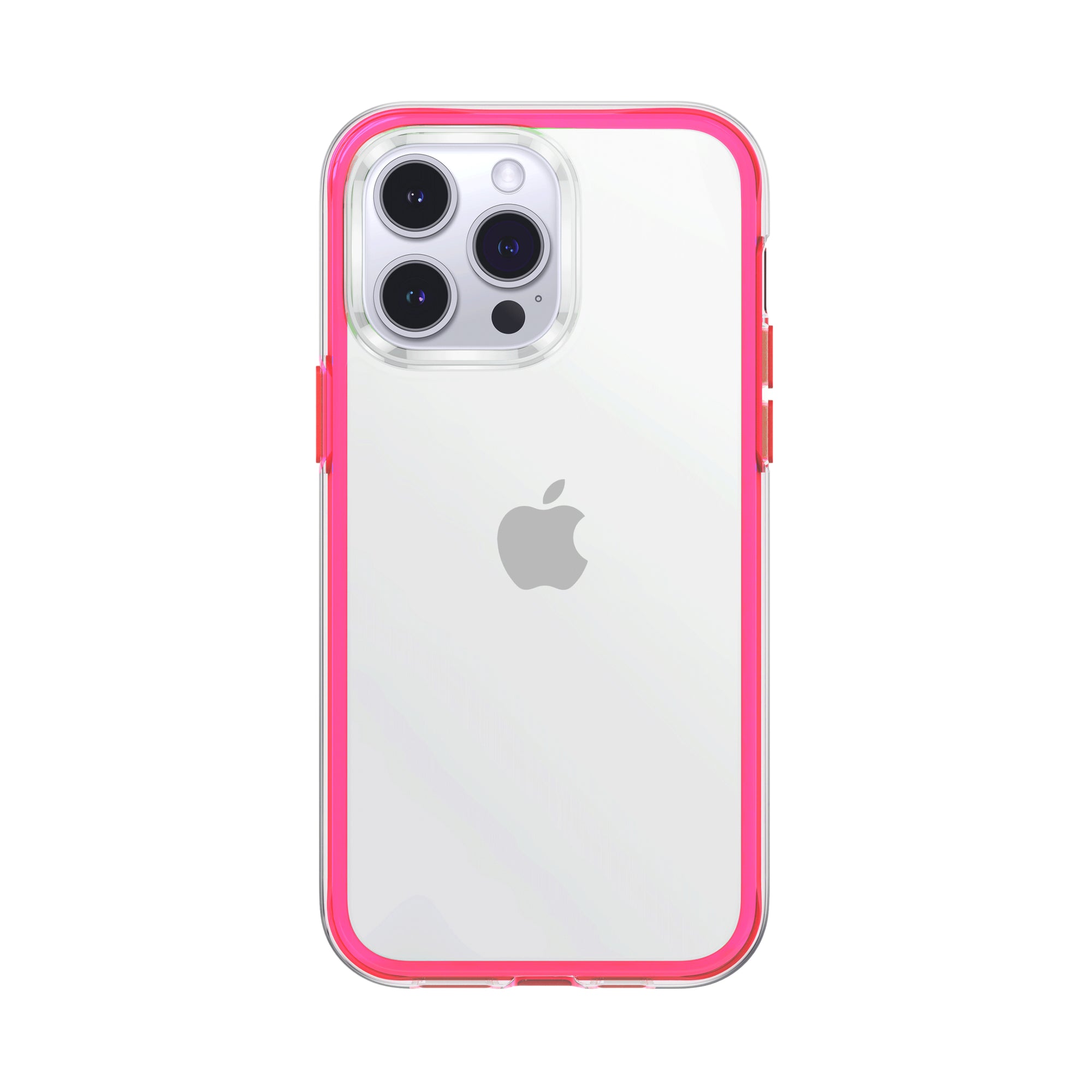 front view of pink air cushion basic iphone case showing the design