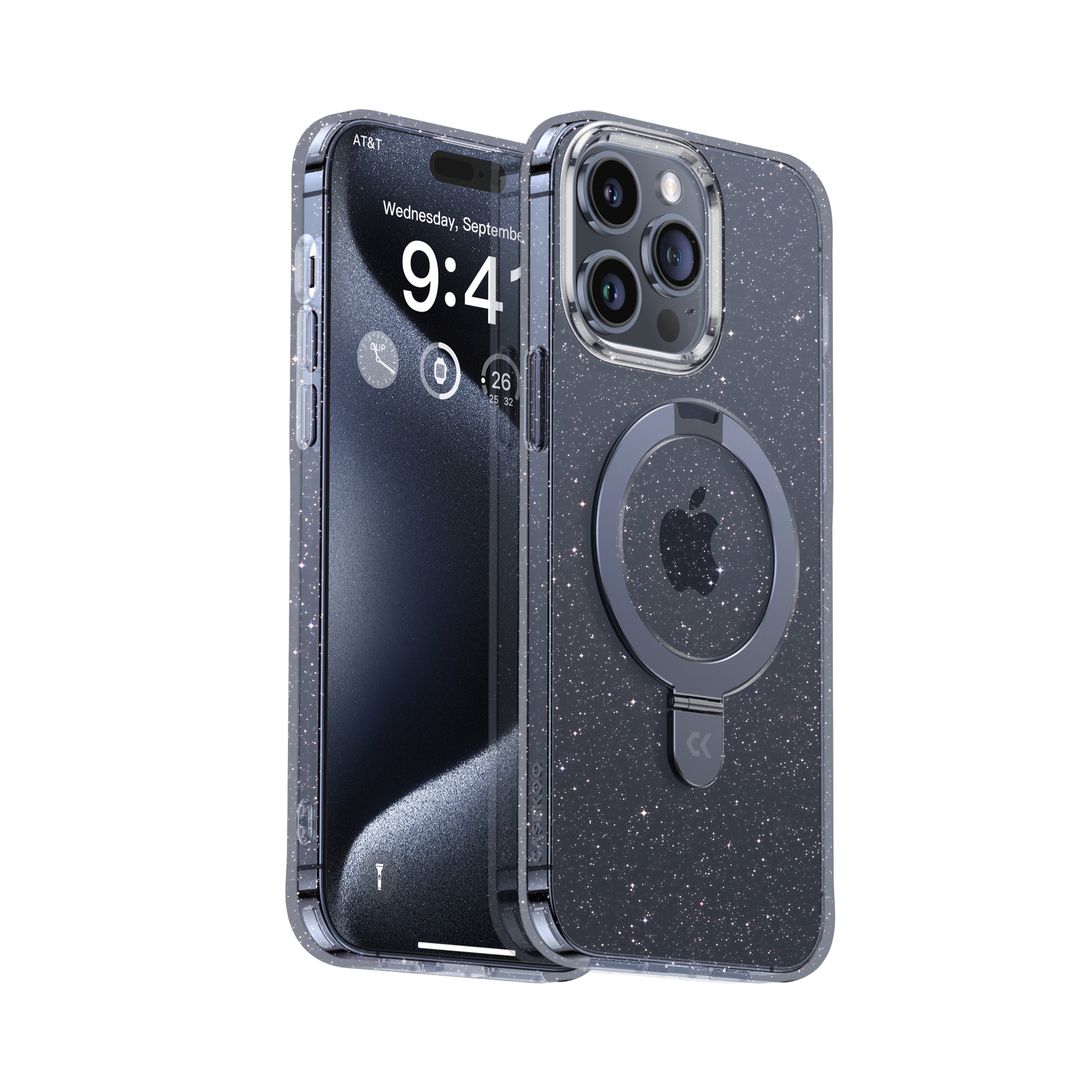 CASEKOO マジックスタンドシリーズ iPhone用クリアロックグリッター