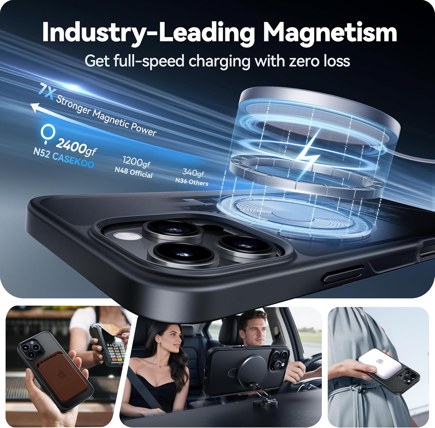 CASEKOO matte MagicStand magnetic charging alignment