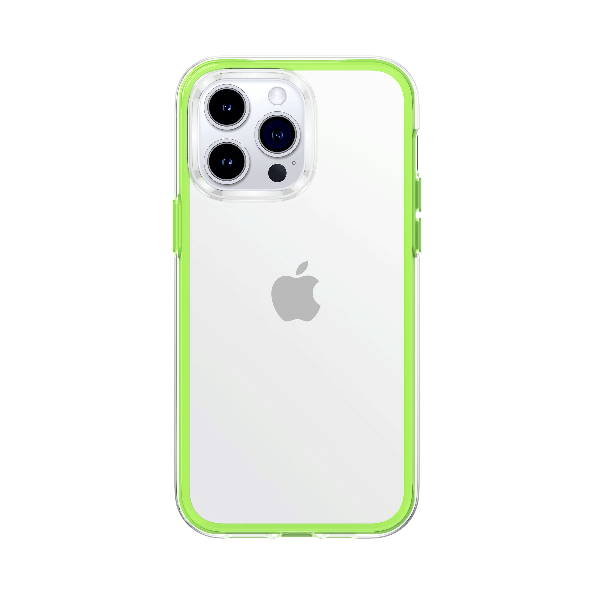 front view of lime air cushion basic iphone case showing the design