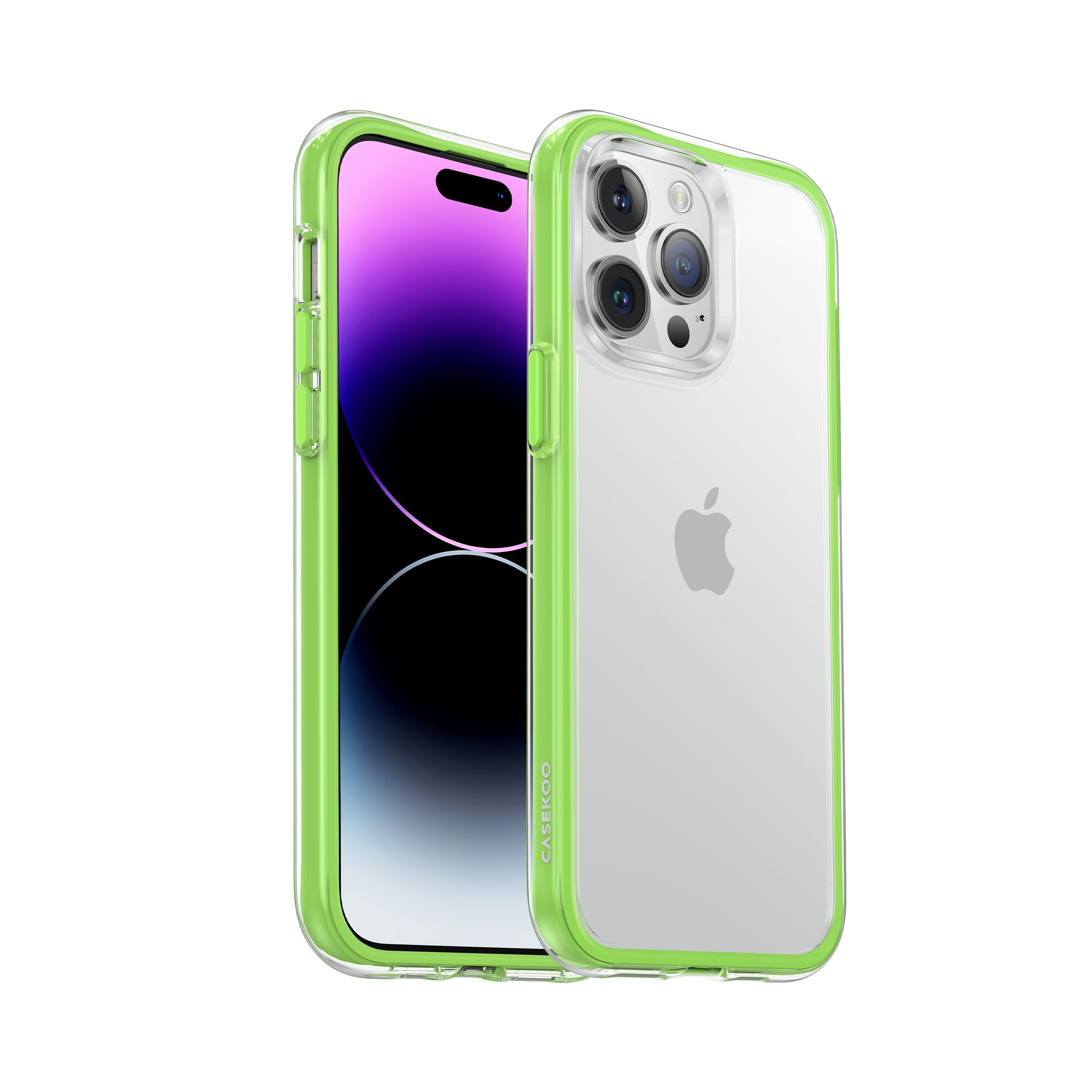 side view of lime air cushion basic iphone case showing the design