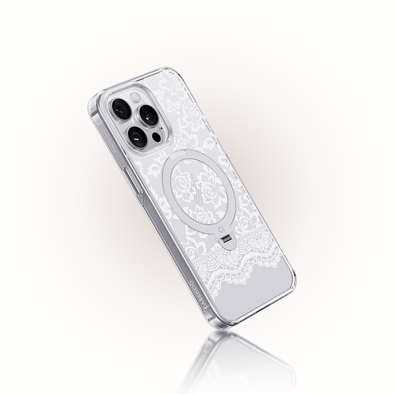 White Lace Magic Stand Pro Case for iPhone