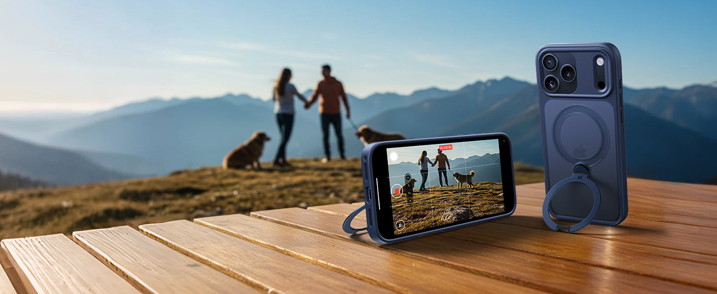 StandKOO Frost case used hands-free in everyday life