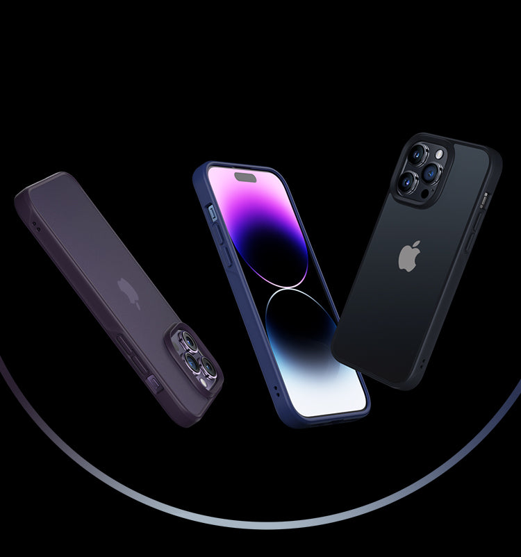 CASEKOO iPhone Matte Anti-Fingerprint Slim Phone Case with Built-in Ma
