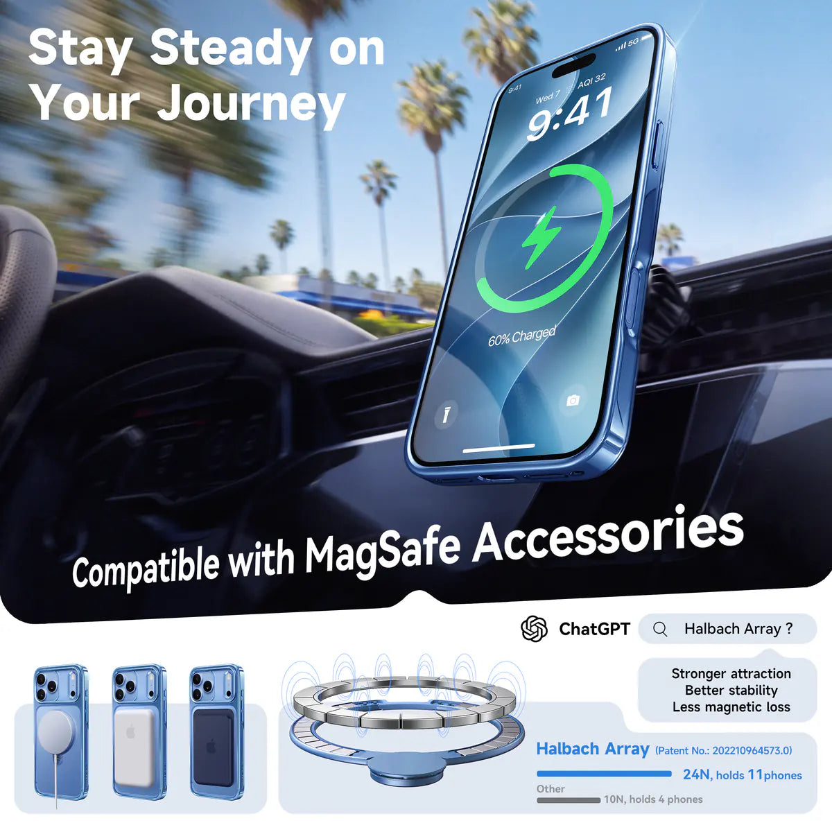 CASEKOO StandKOO Pro Halo Titanium Clear Case