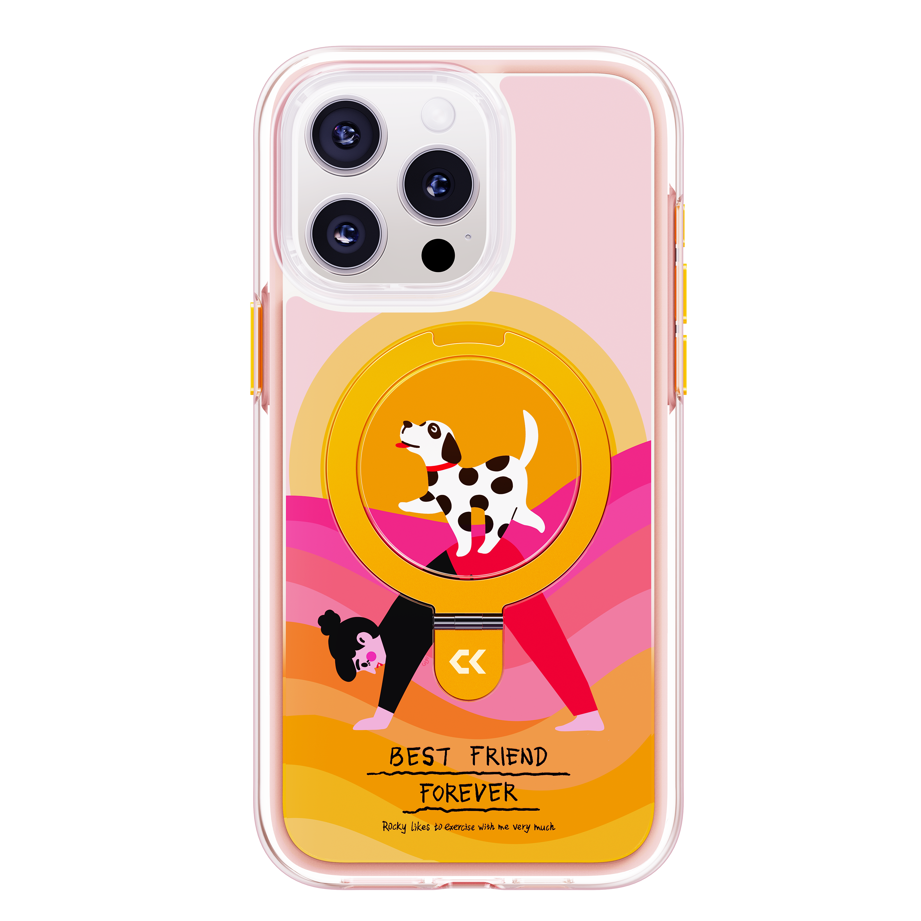 Play With Doggy air cushion magic stand iphone case showing the design