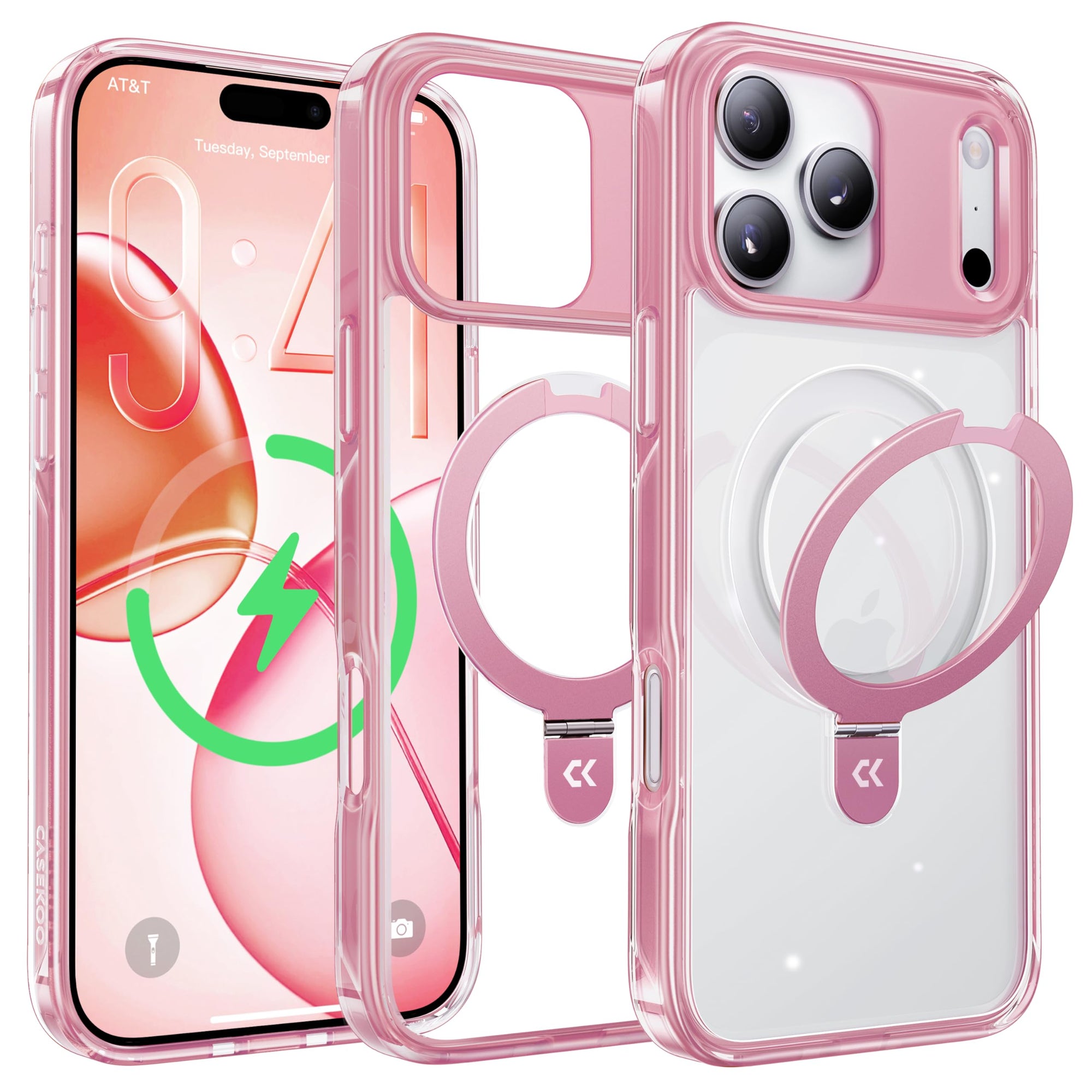 CASEKOO Colorful Crystal Clear Magic Stand Case for iPhone 17 series