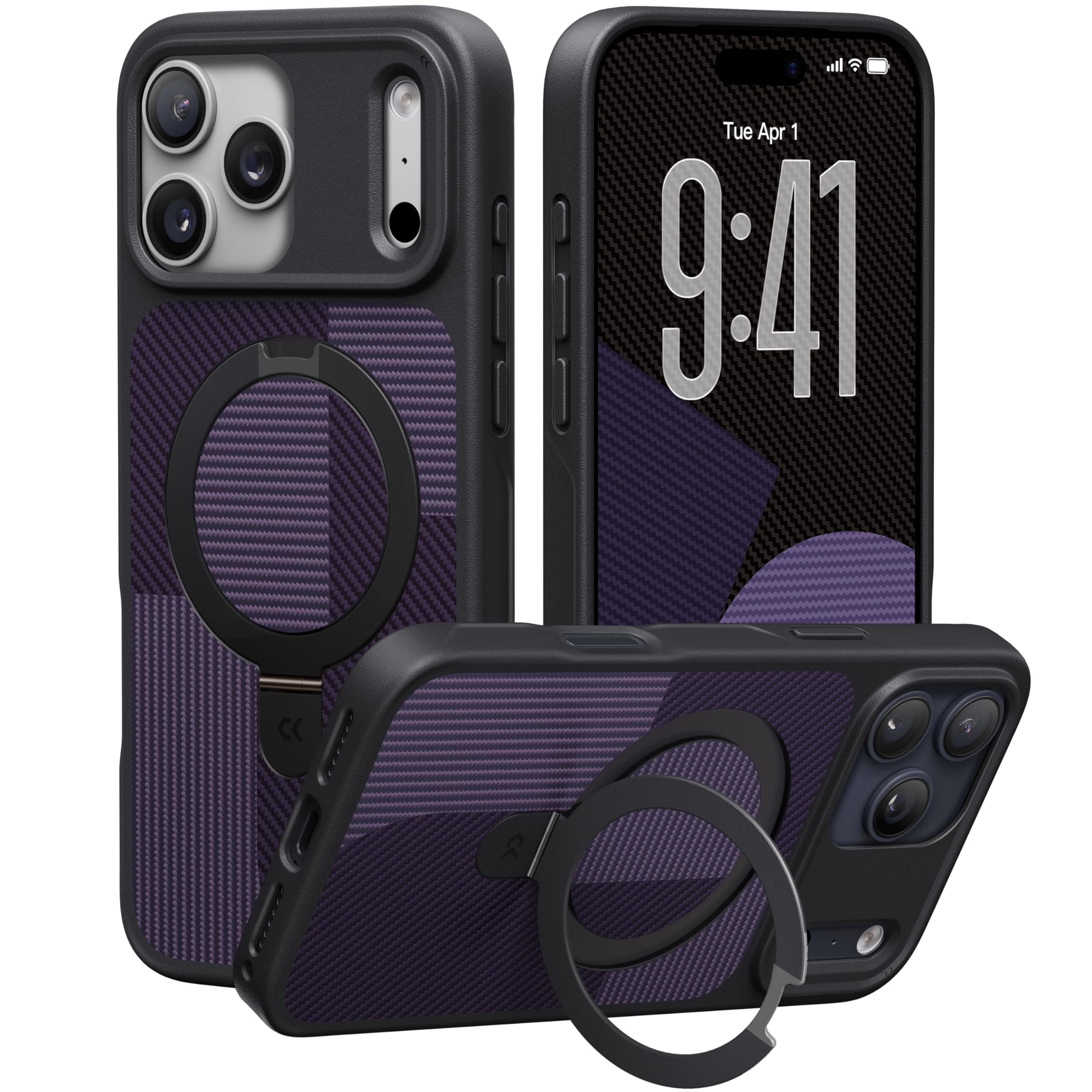 Matte Magic Stand Case for iPhone – Geometric Design-CASEKOO