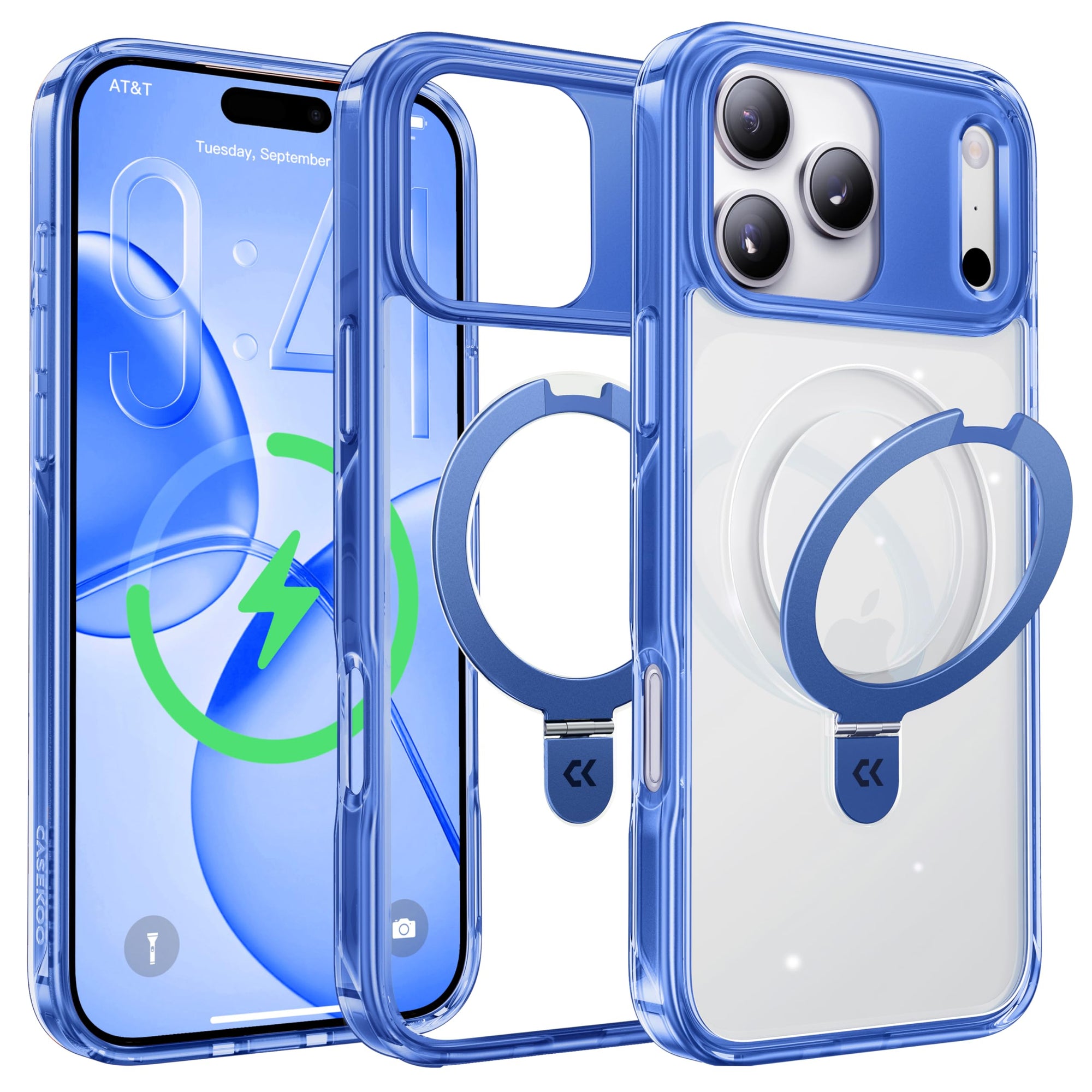 CASEKOO Colorful Crystal Clear Magic Stand Case for iPhone 17 series
