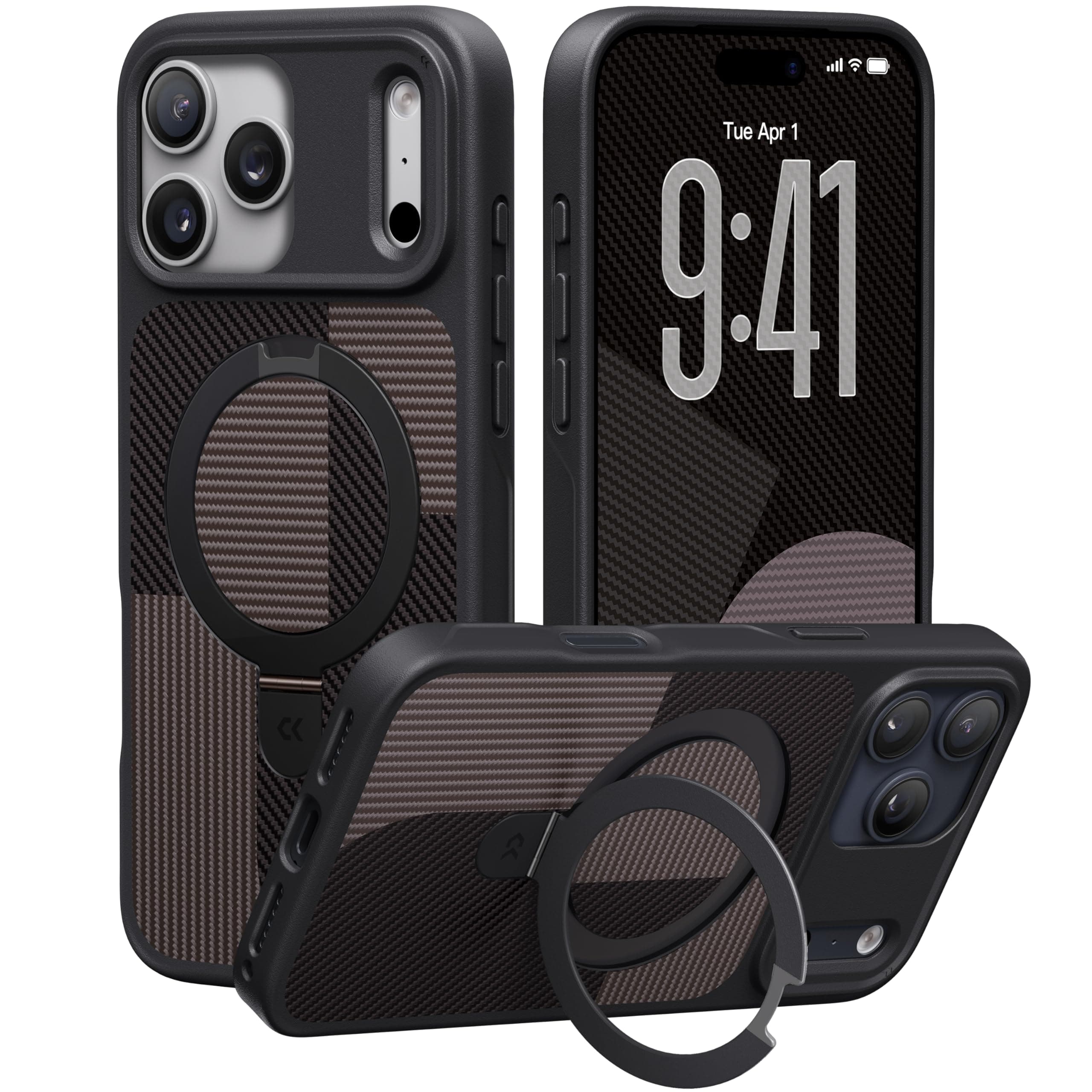 Matte Magic Stand Case for iPhone – Geometric Design-CASEKOO