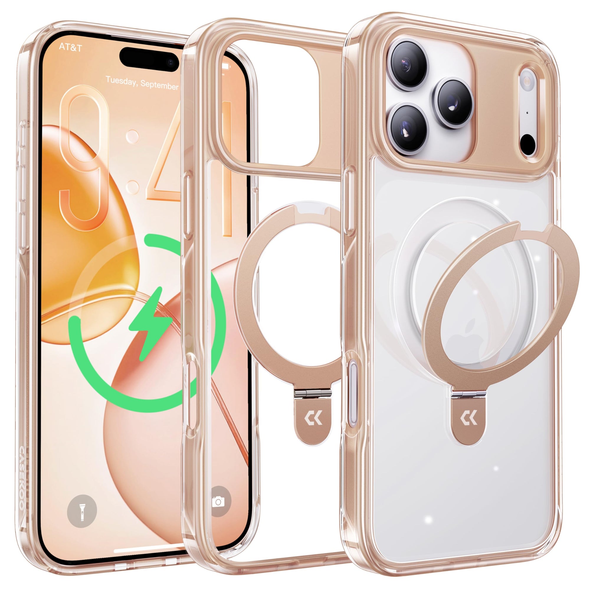 CASEKOO Colorful Crystal Clear Magic Stand Case for iPhone 17 series