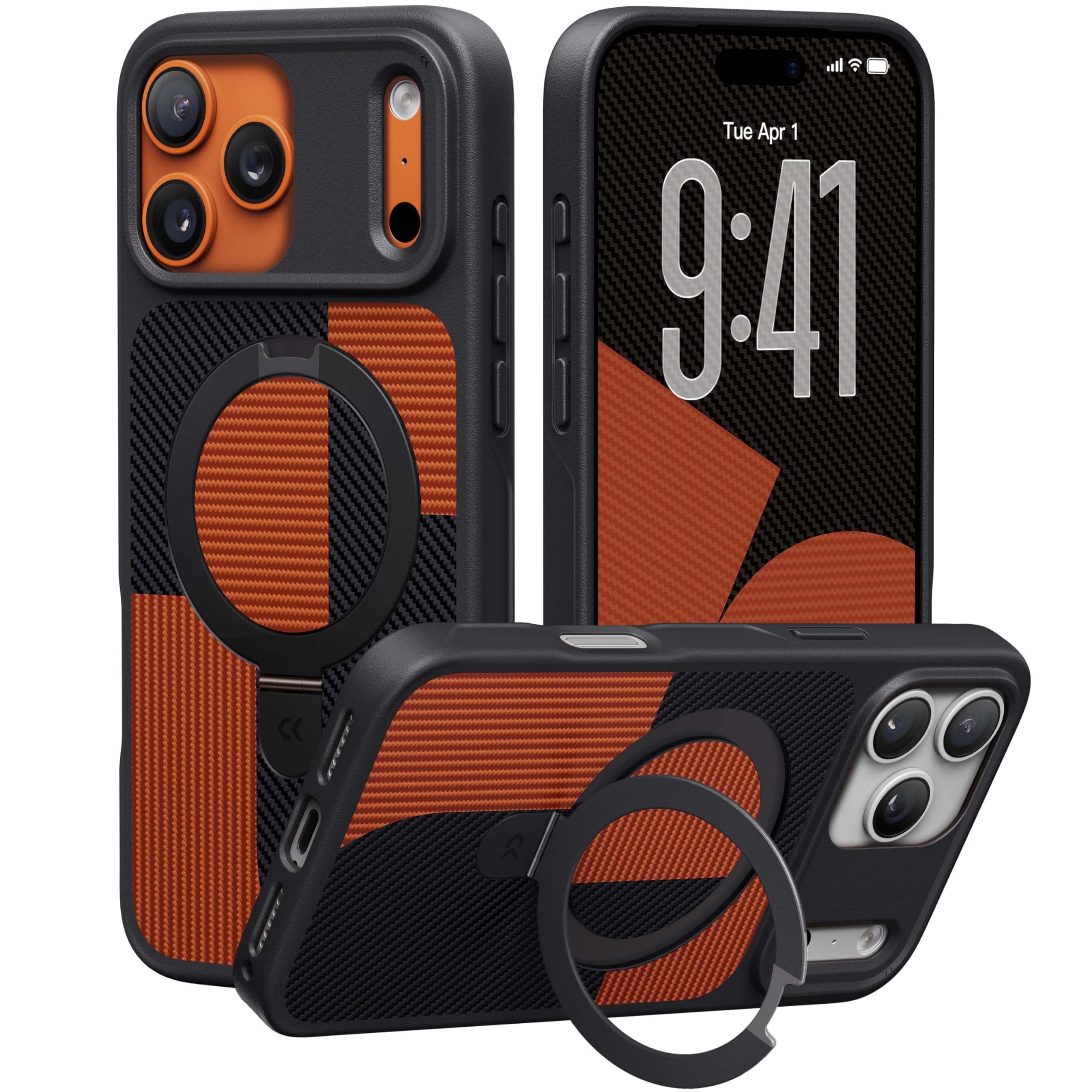 Matte Magic Stand Case for iPhone – Geometric Design-CASEKOO