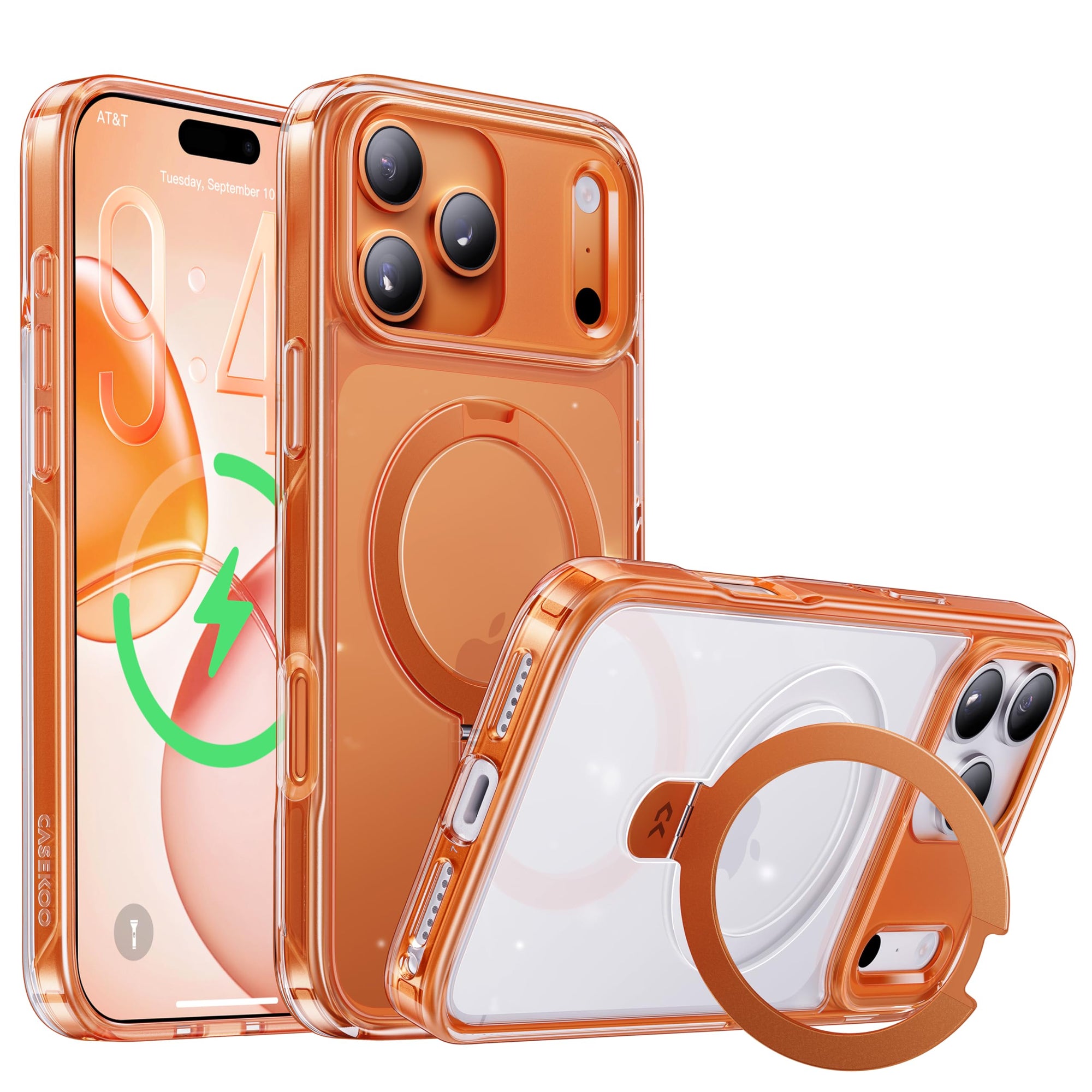 CASEKOO Colorful Crystal Clear Magic Stand Case for iPhone 17 series