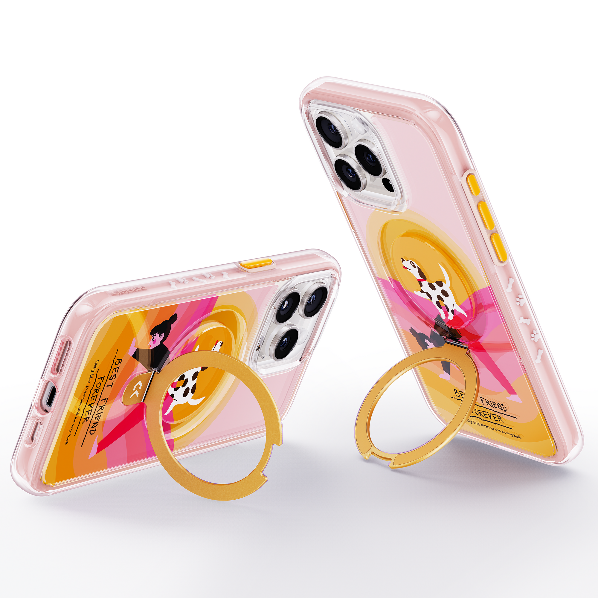 Play With Doggy air cushion magic stand iphone case showing the design