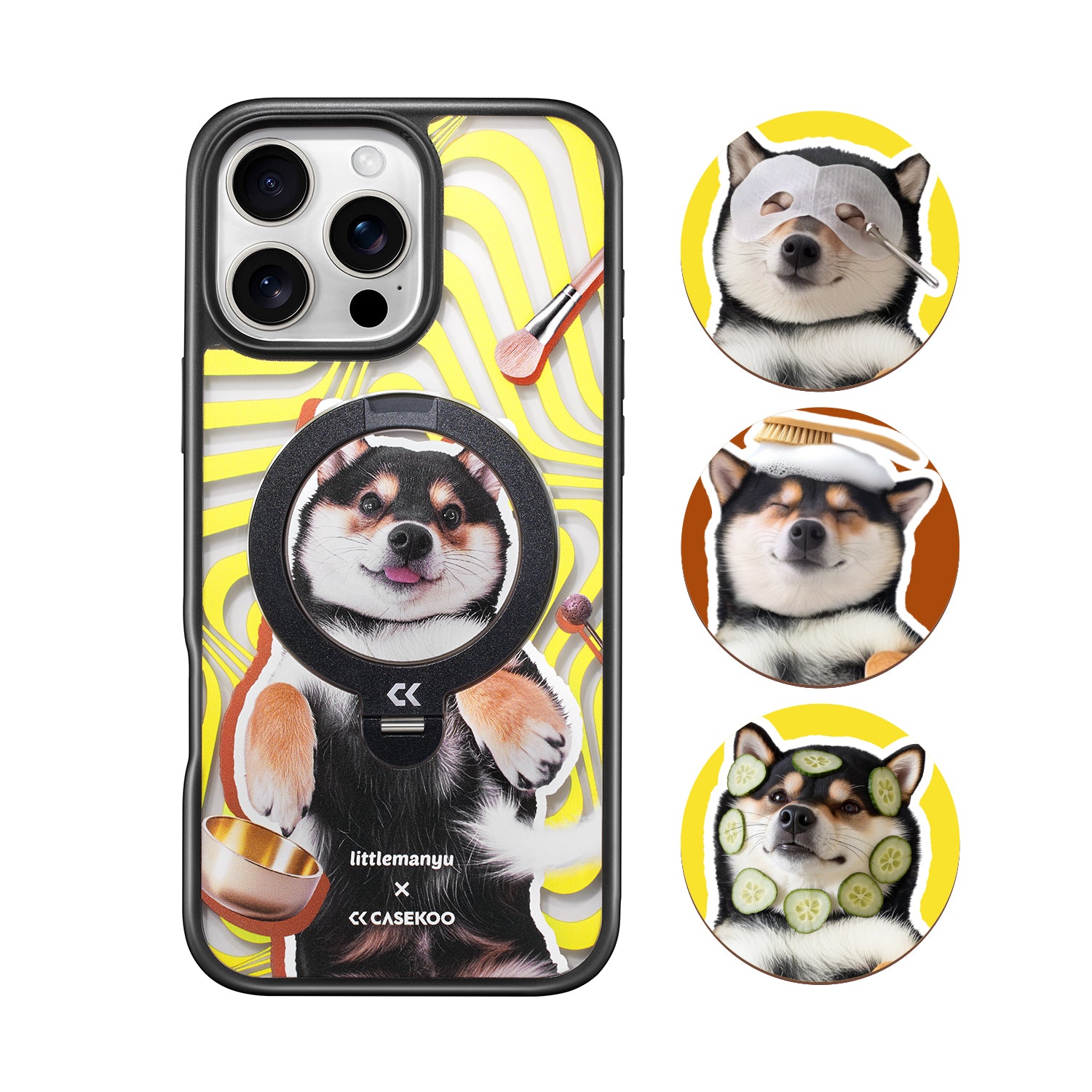 Collab x Manyu Pawfect Chill Time Magic Stand Pro Case Set for iPhone