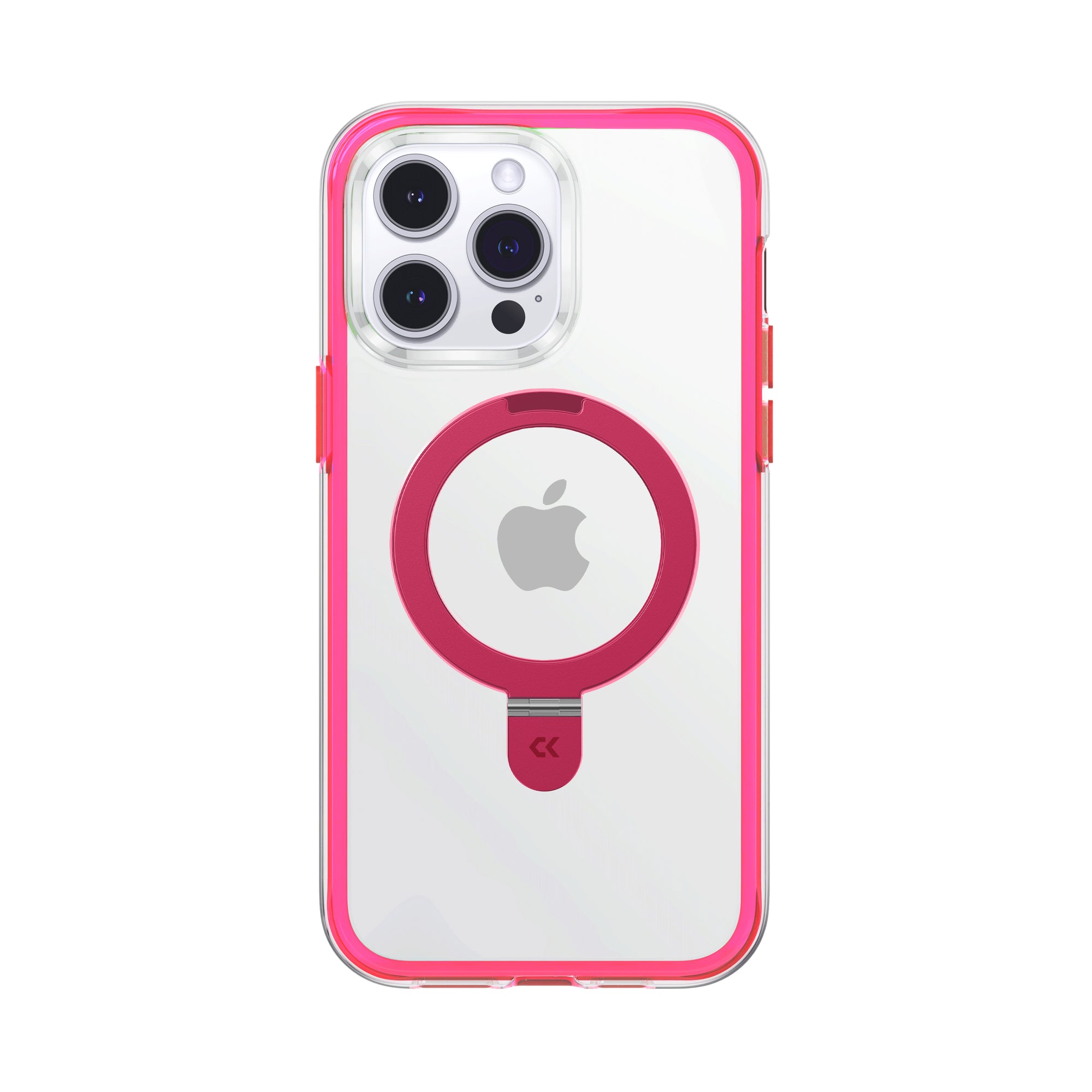 front view of the pink air cushion magic stand iphone case showing the design