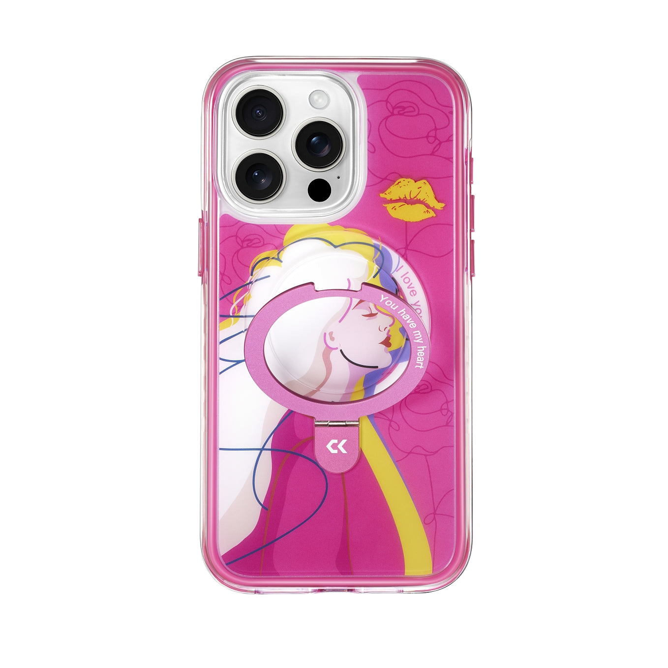 front view of the airlov valentines iphone case showing the design