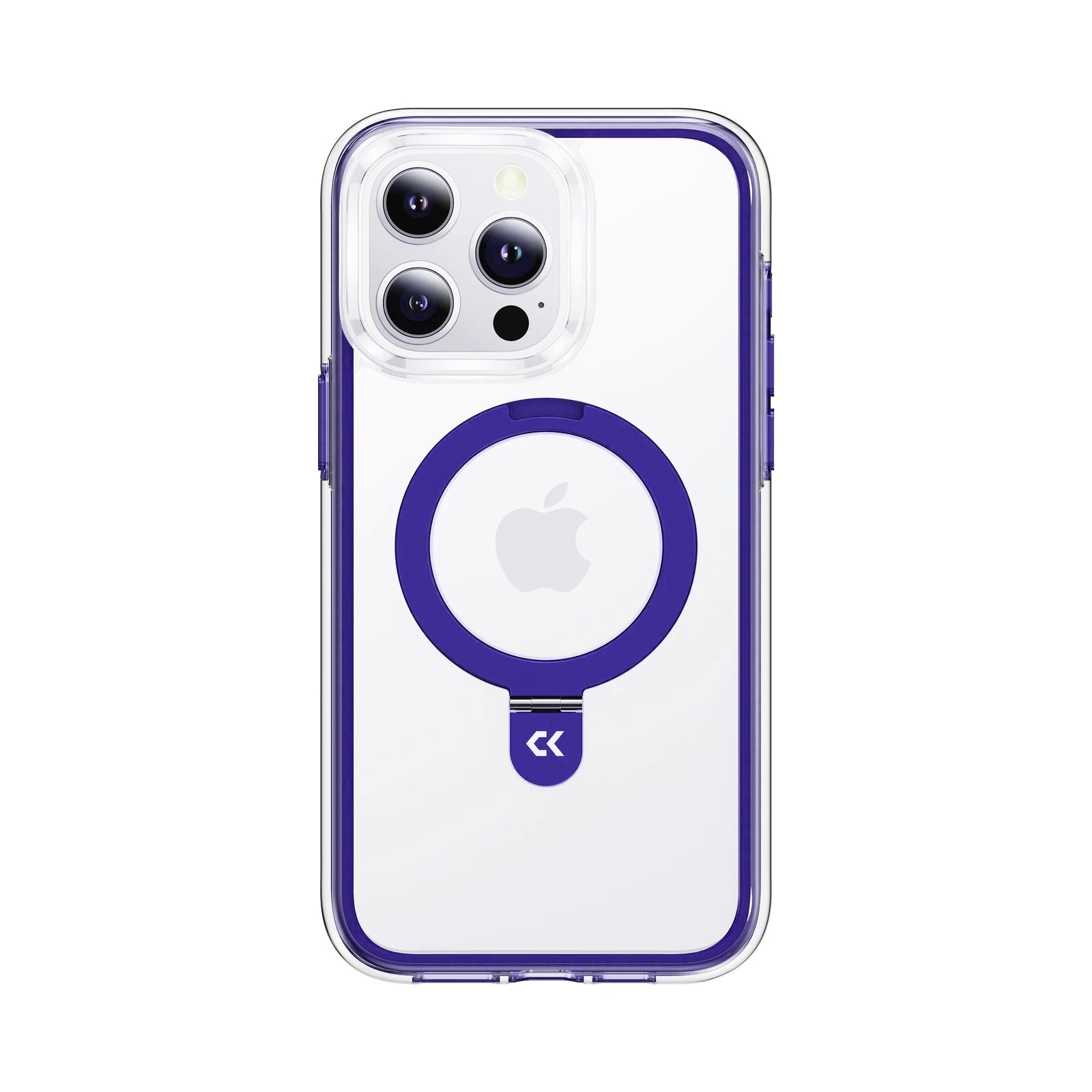 front view of the blue air cushion magic stand iphone case showing the design