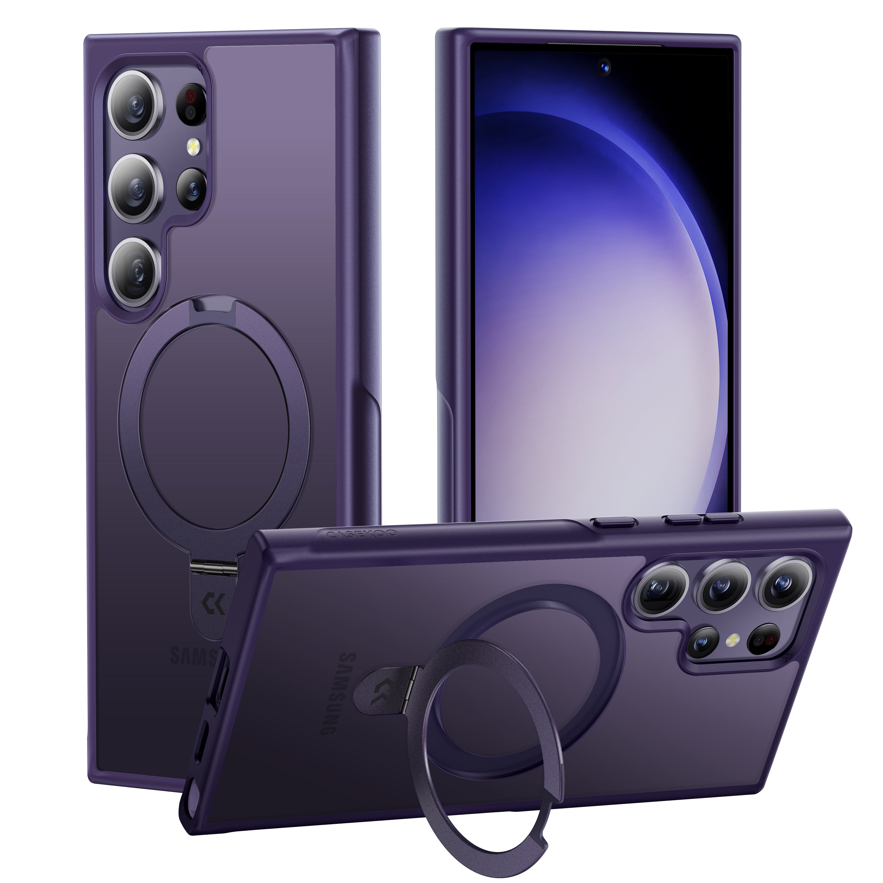 casekoo samsung galaxy s24 ultra kooshock magic stand phone case purple