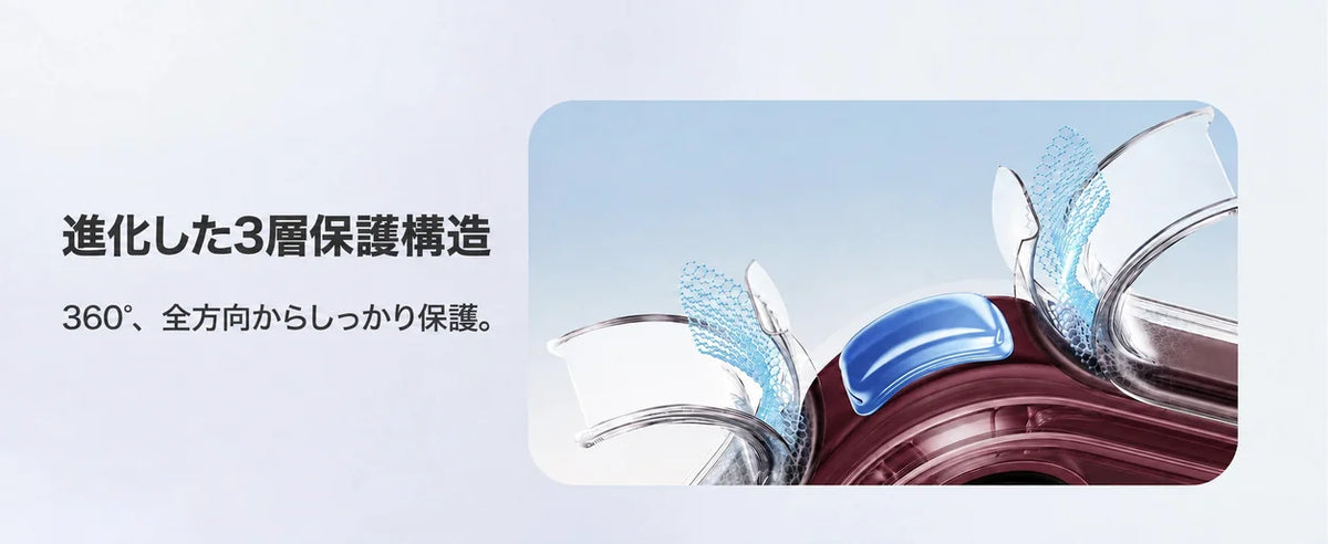 CASEKOO PureKOO Crystal Clear case: Three layers of everyday protection