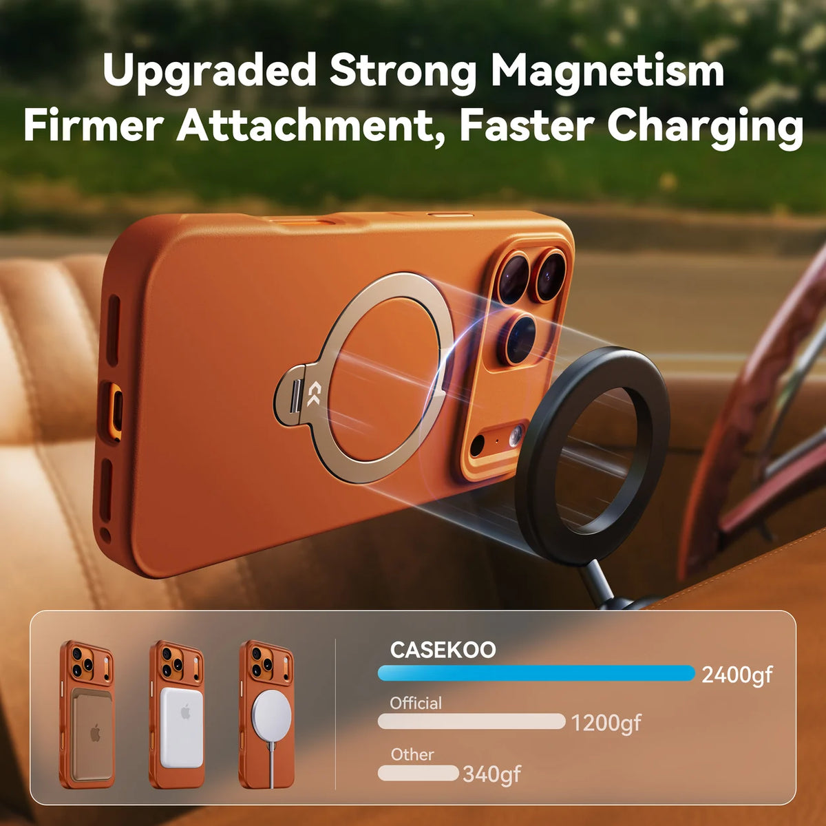 CASEKOO Contrast Frost orange magnetic
