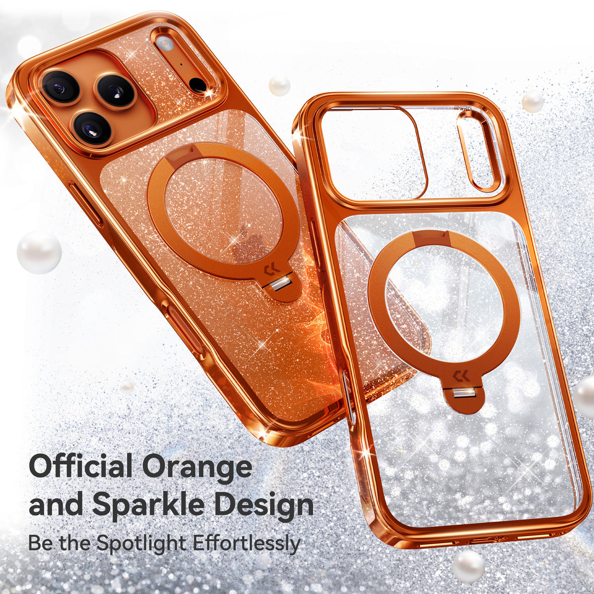 Sparkle Orange Glitter case design