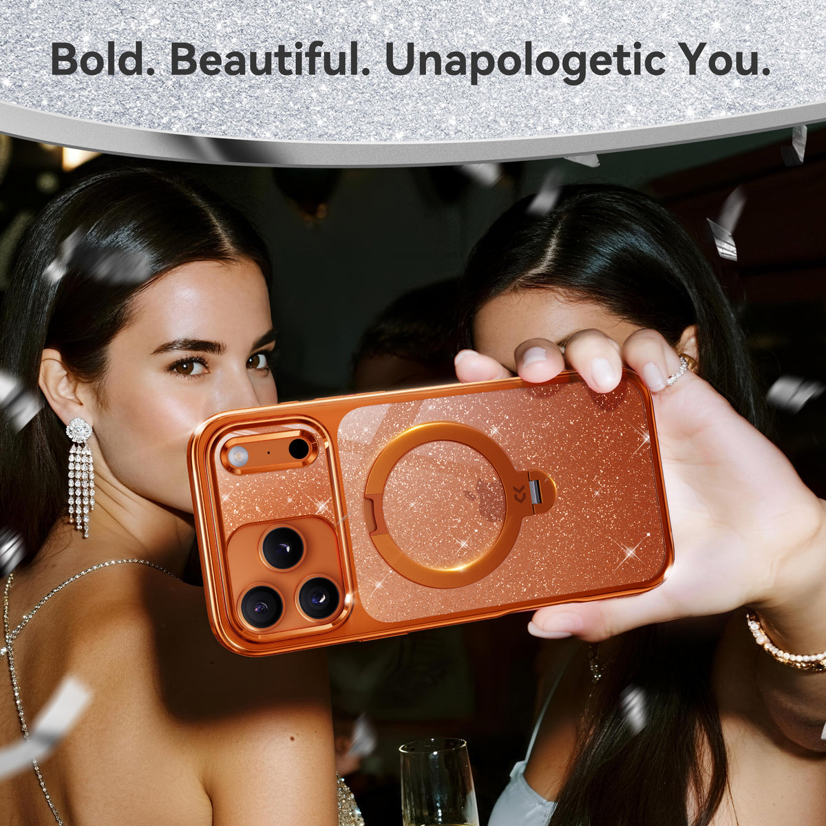 Sparkle Orange Glitter case fashion