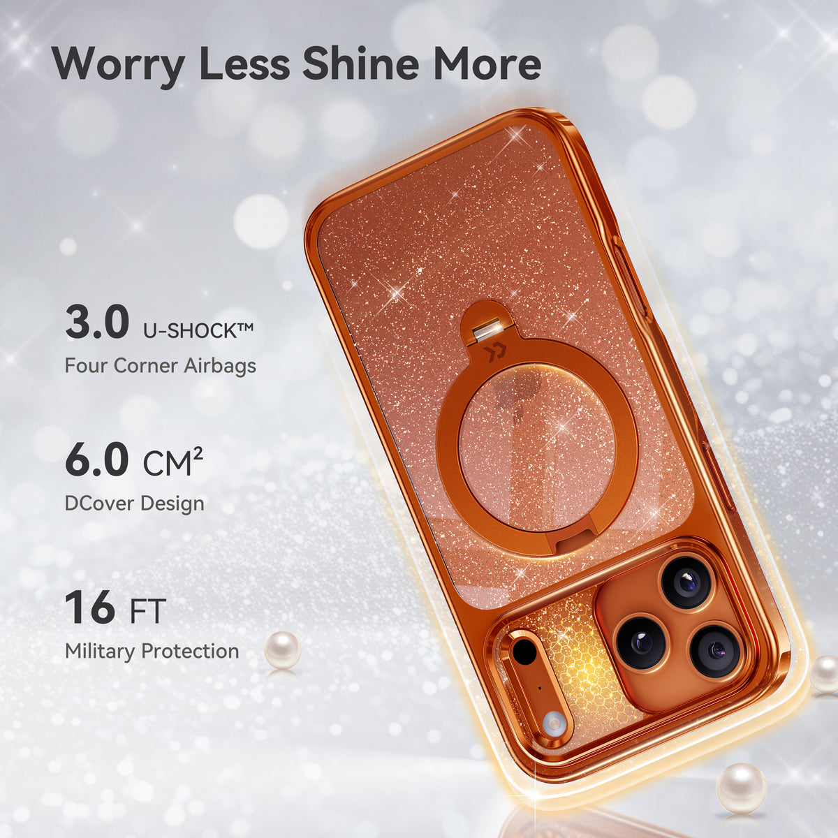 Sparkle Orange Glitter case protection