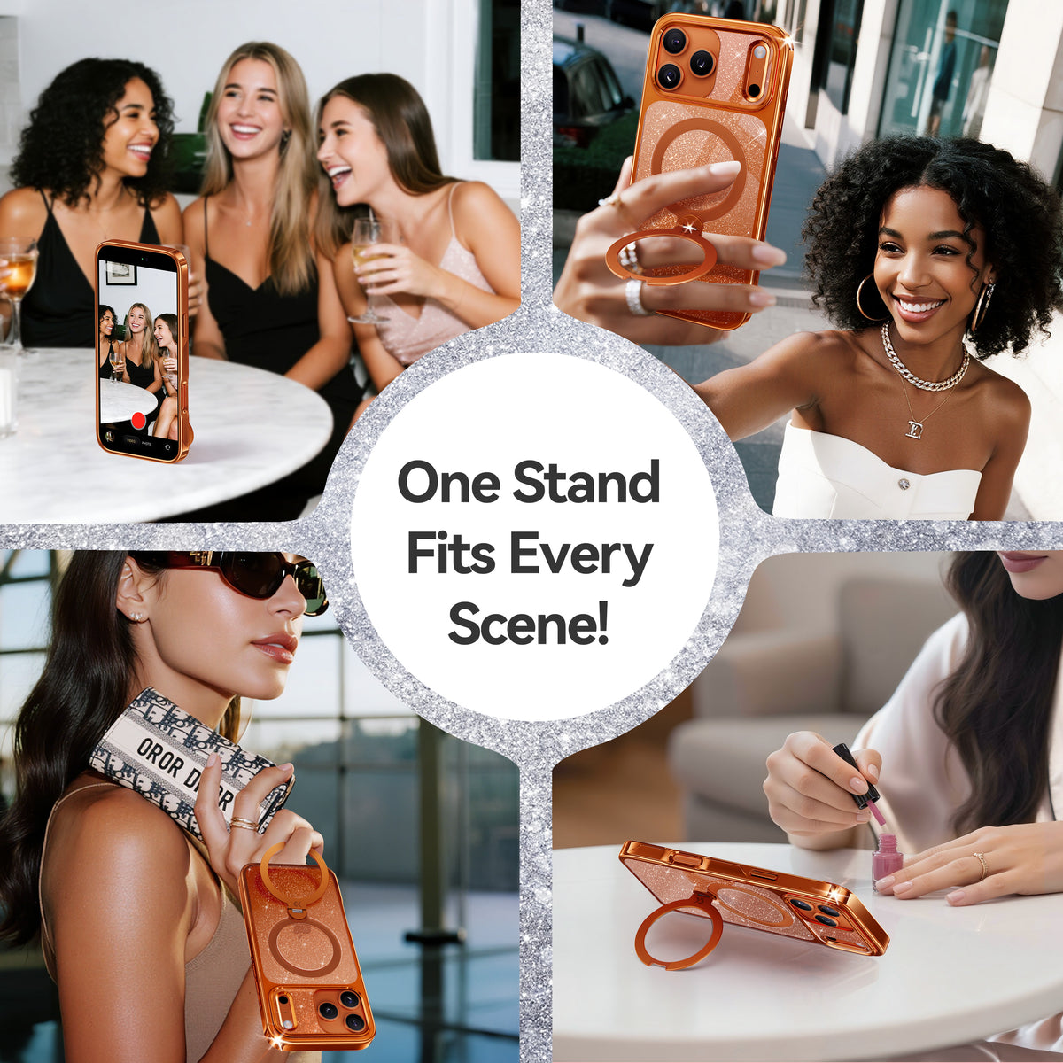 Sparkle Orange Glitter case scenes