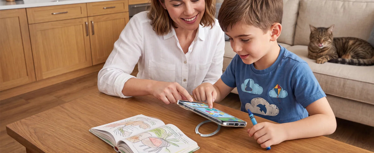 CASEKOO Crystal Clear StandKOO: Hands-free time together.