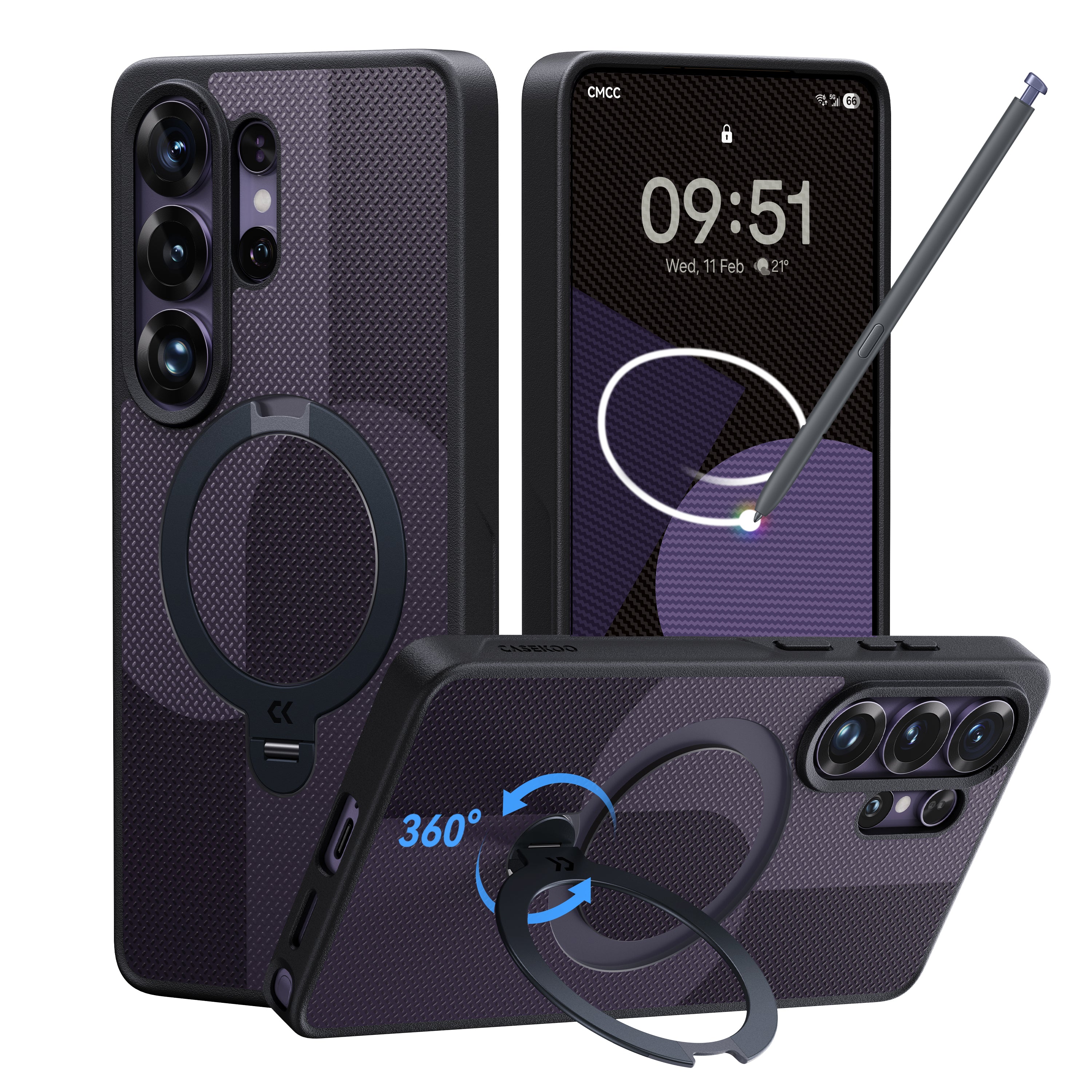 CASEKOO® マットマジックスタンドプロケース Samsung S26 Ultra用 – 幾何学模様デザイン