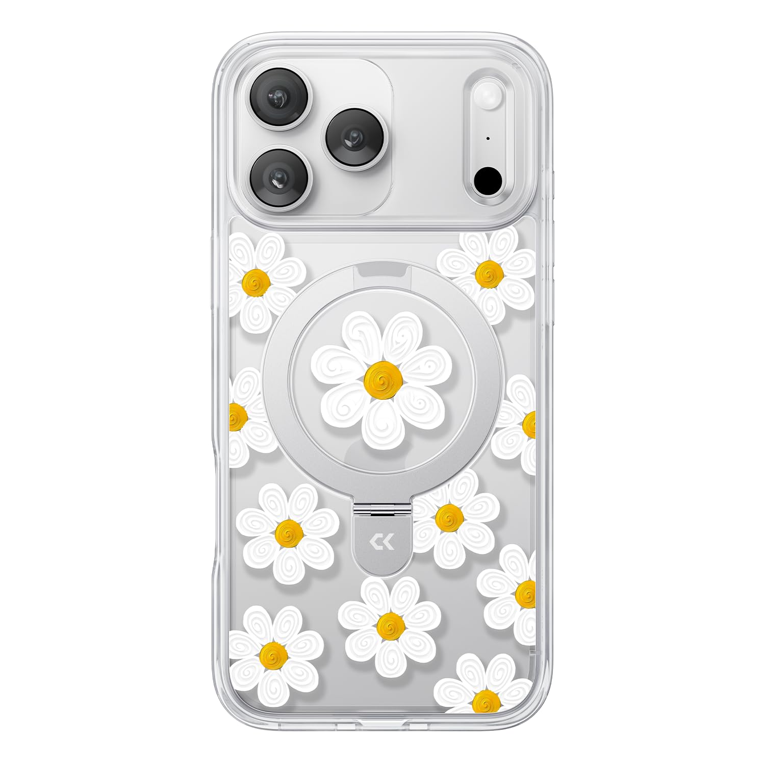 CASEKOO Floral Series Oil Painting Daisy Phone Case with Magnetic Ring Stand