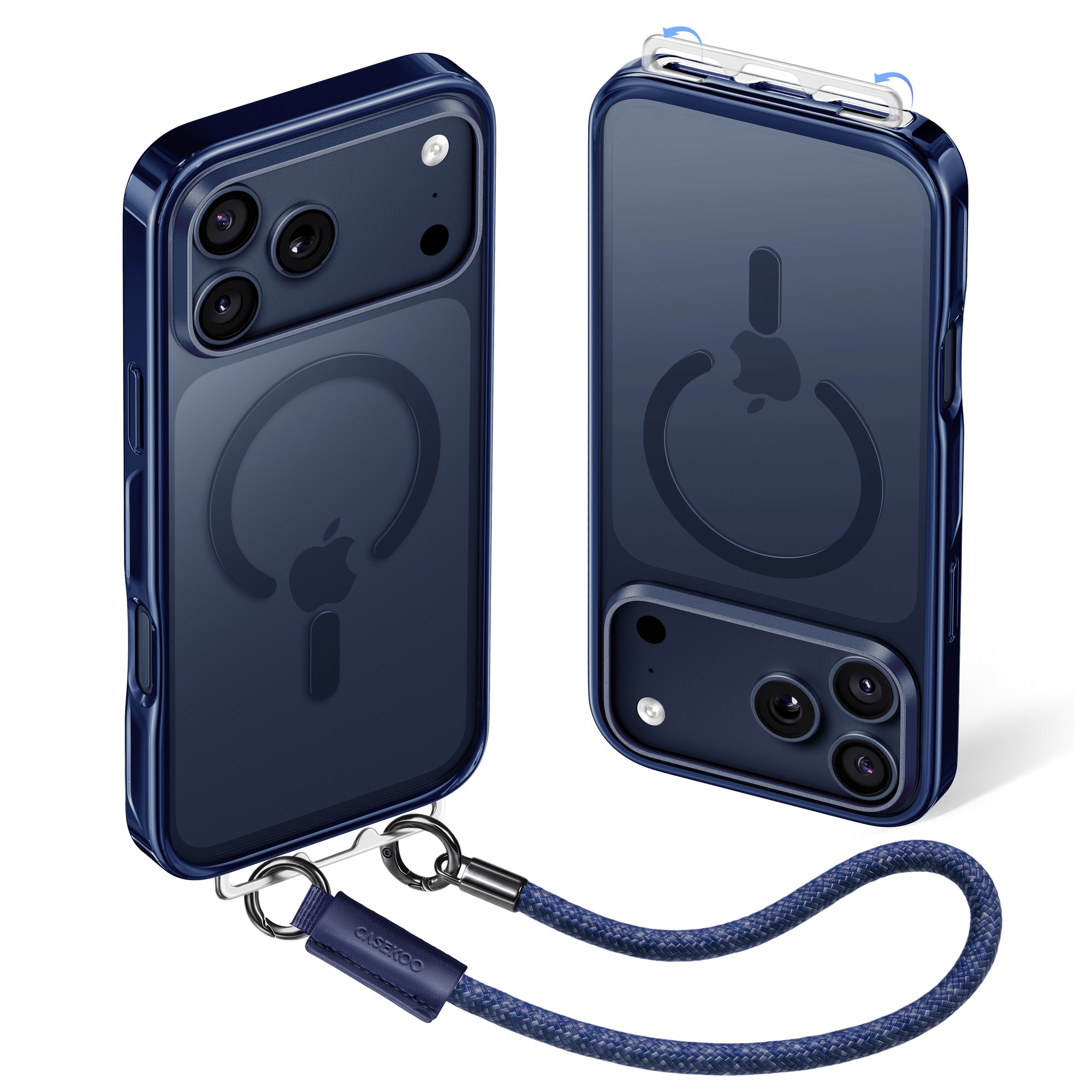 LINKOO™ チタンシリーズ 折りたたみ式インビジブルストラップバックル付き携帯電話ケース