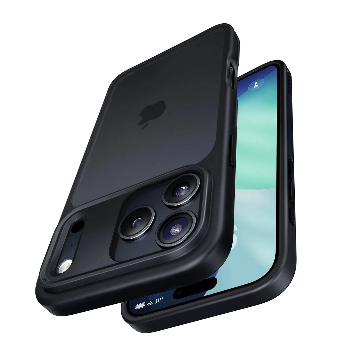 matte basic iphone 17 case black angled