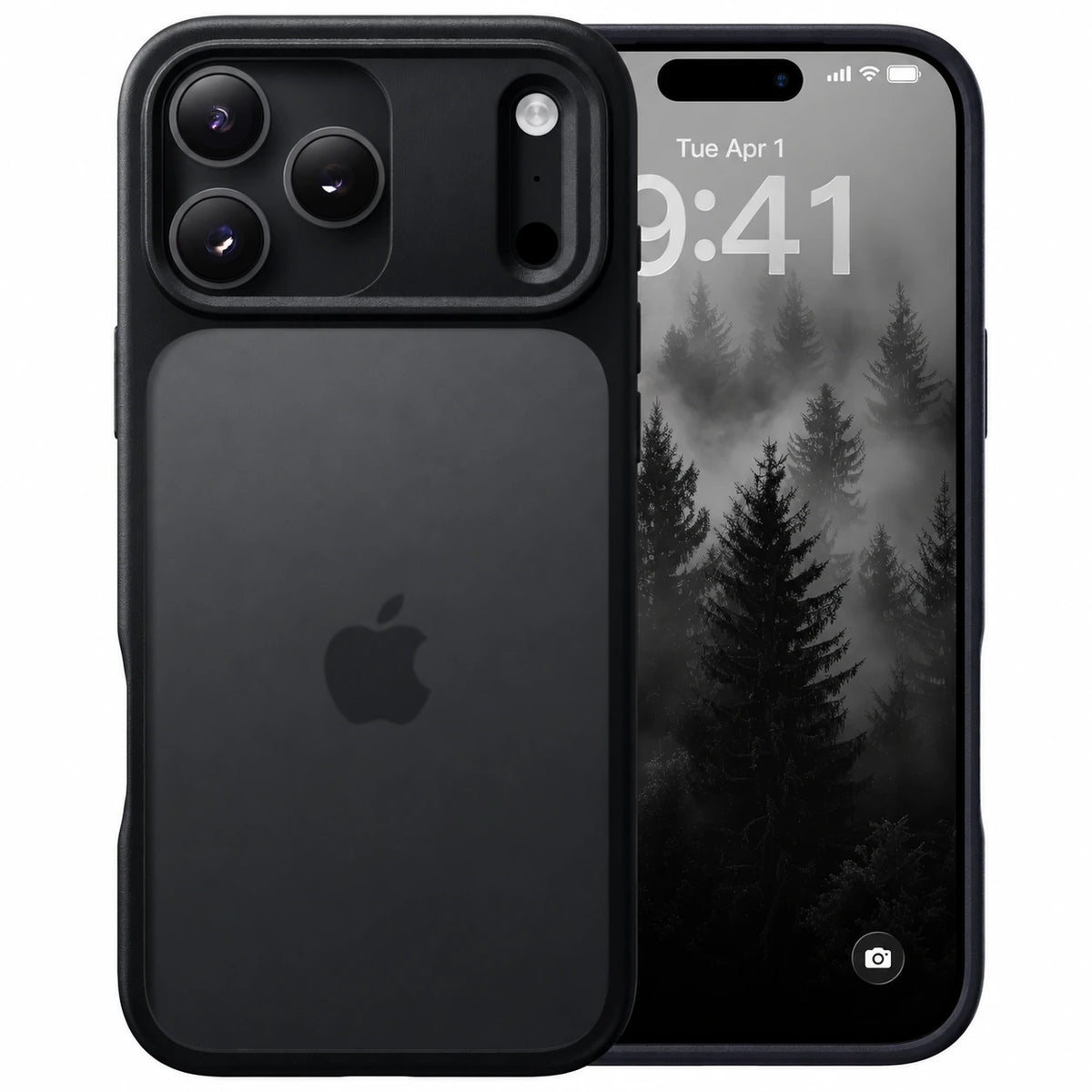 Serene Black matte iPhone 18 Pro and Pro Max case with slim shockproof protection