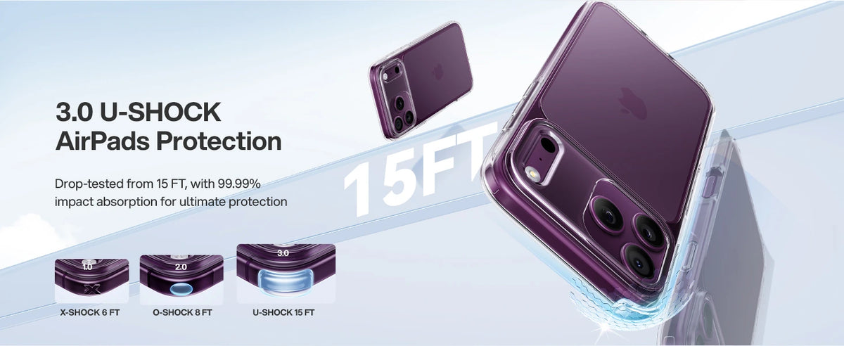 CASEKOO PureKOO Crystal Clear case: U-SHOCK corner protection