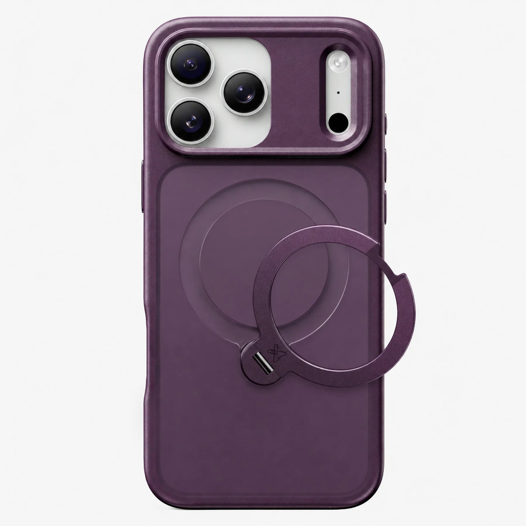 StandKOO Frost Cherry Lush iPhone 17 Pro and 17 Pro Max matte case with 360° ring stand